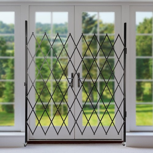 Folding Security Gate 7.2ft x 6.5ft Wall Mount Single Folding Door Scissor Gate