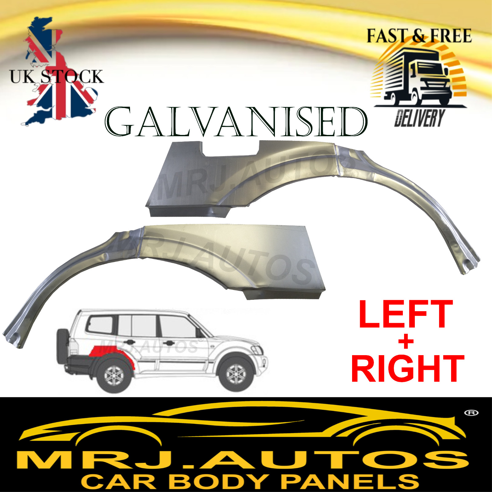 FOR MITSUBISHI PAJERO SHOGUN 99-06 5D REAR WHEEL ARCH WING REPAIR PANEL PAIR