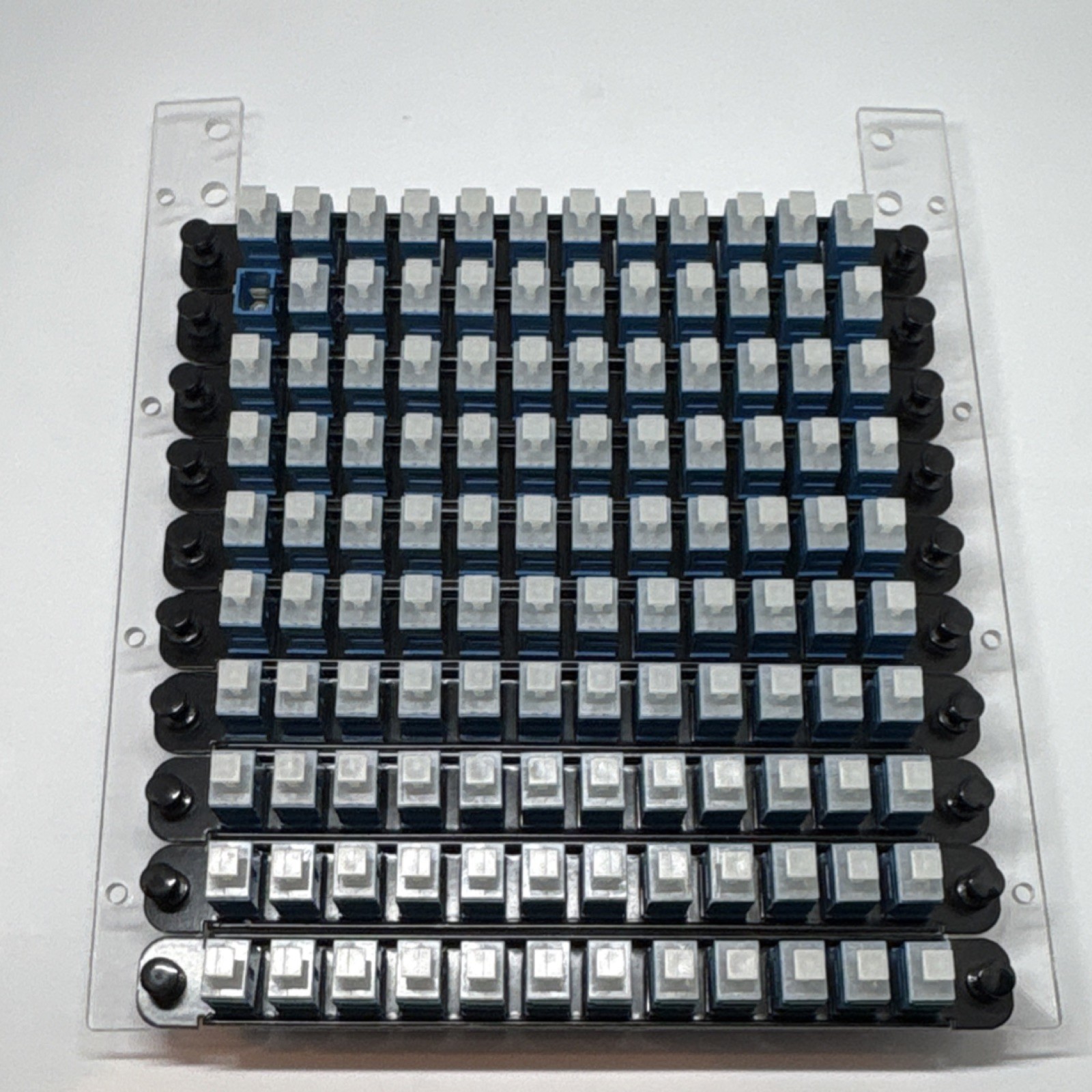 100-Port LC Duplex Fiber Optic Adapter Patch Panel Rack Mount Blue SM/MM