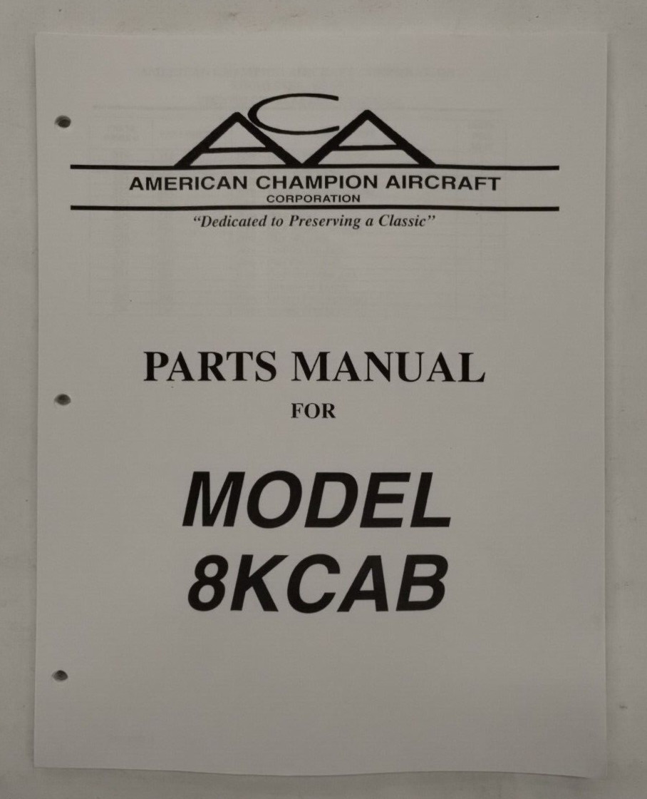 American Champion Model 8KCAB Parts Manual 1990 & up-Copy