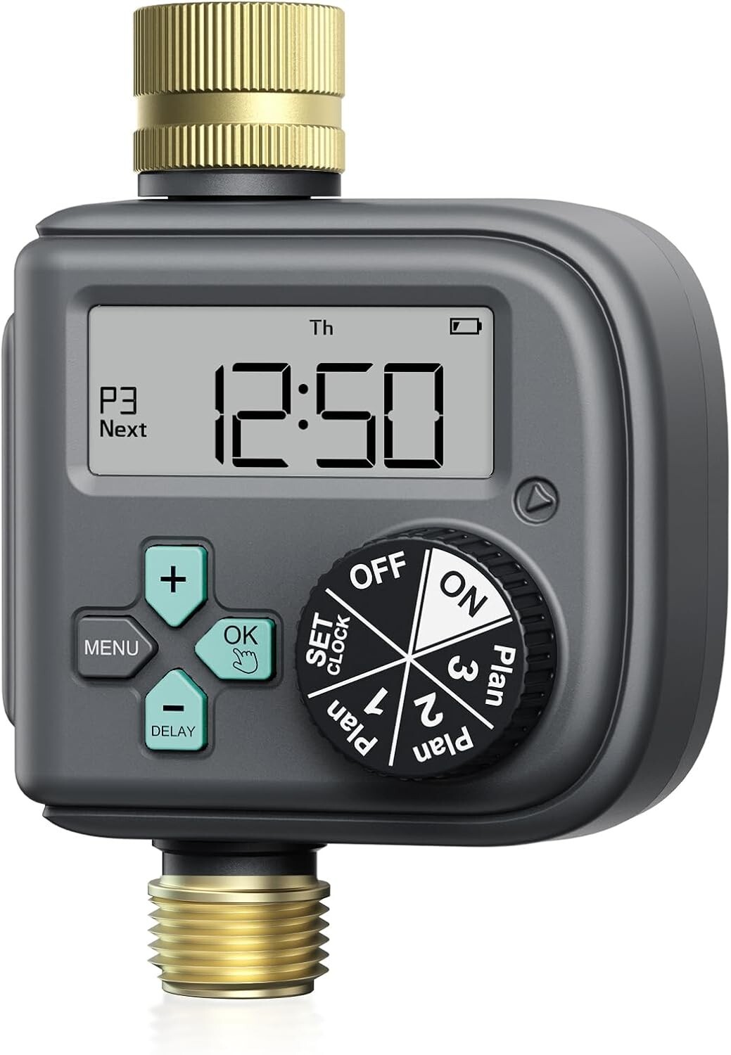 Sprinkler Timer with Brass Inlet and Outlet - Digital Hose Timer with 3 Programs