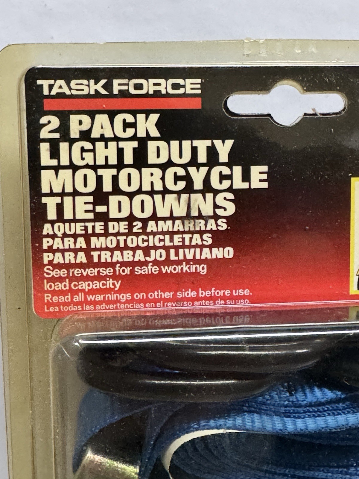 Task Force 2Pack Light Duty Motorcycle Tie-down Straps 6ft 400lb 1200lb Capacity