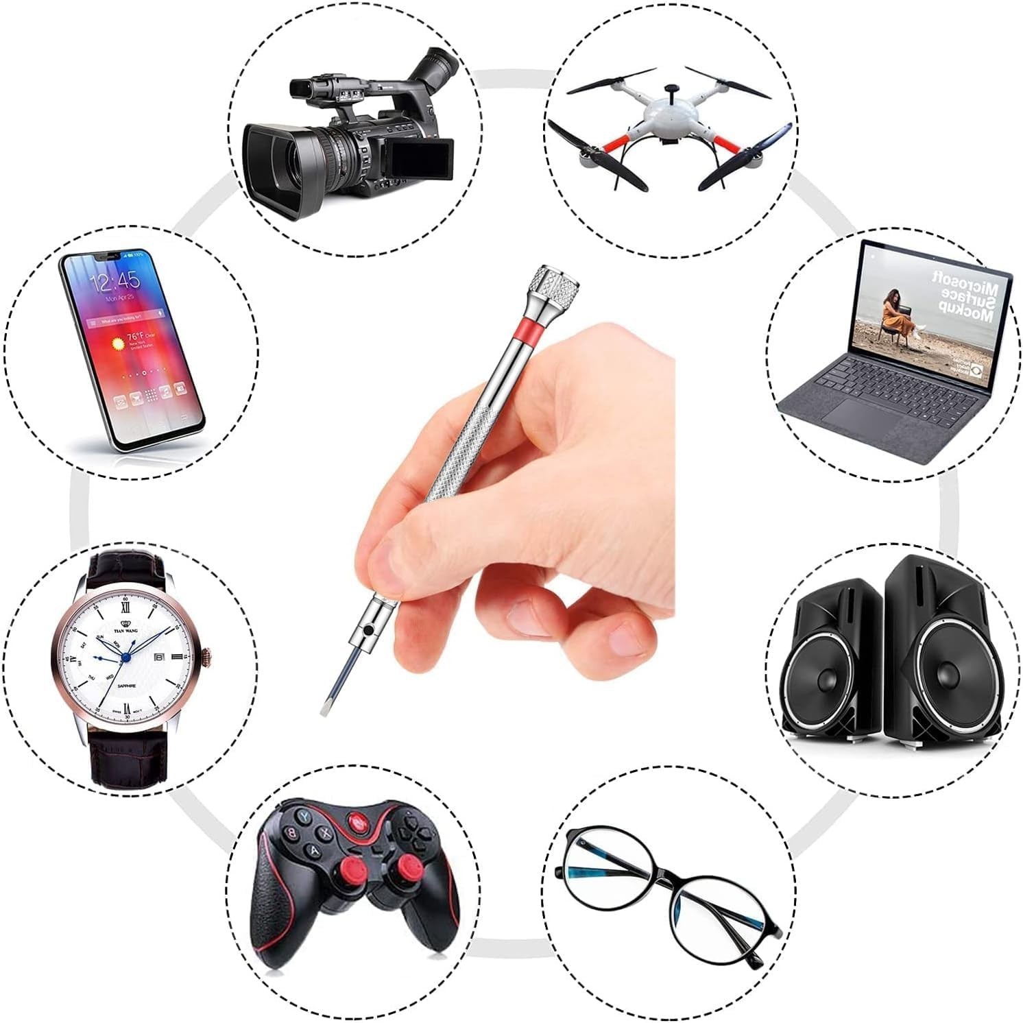 13PCS Precision Watch Screwdriver Set Micro Repair Kit For Glasses Jewelry