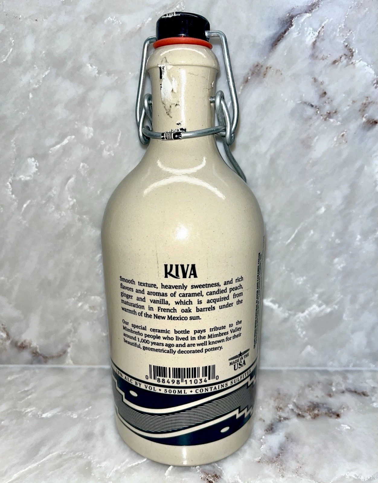 St. Clair Special Reserve KIVA Liqueur Empty Bottle with Bail Latch Pre-Owned