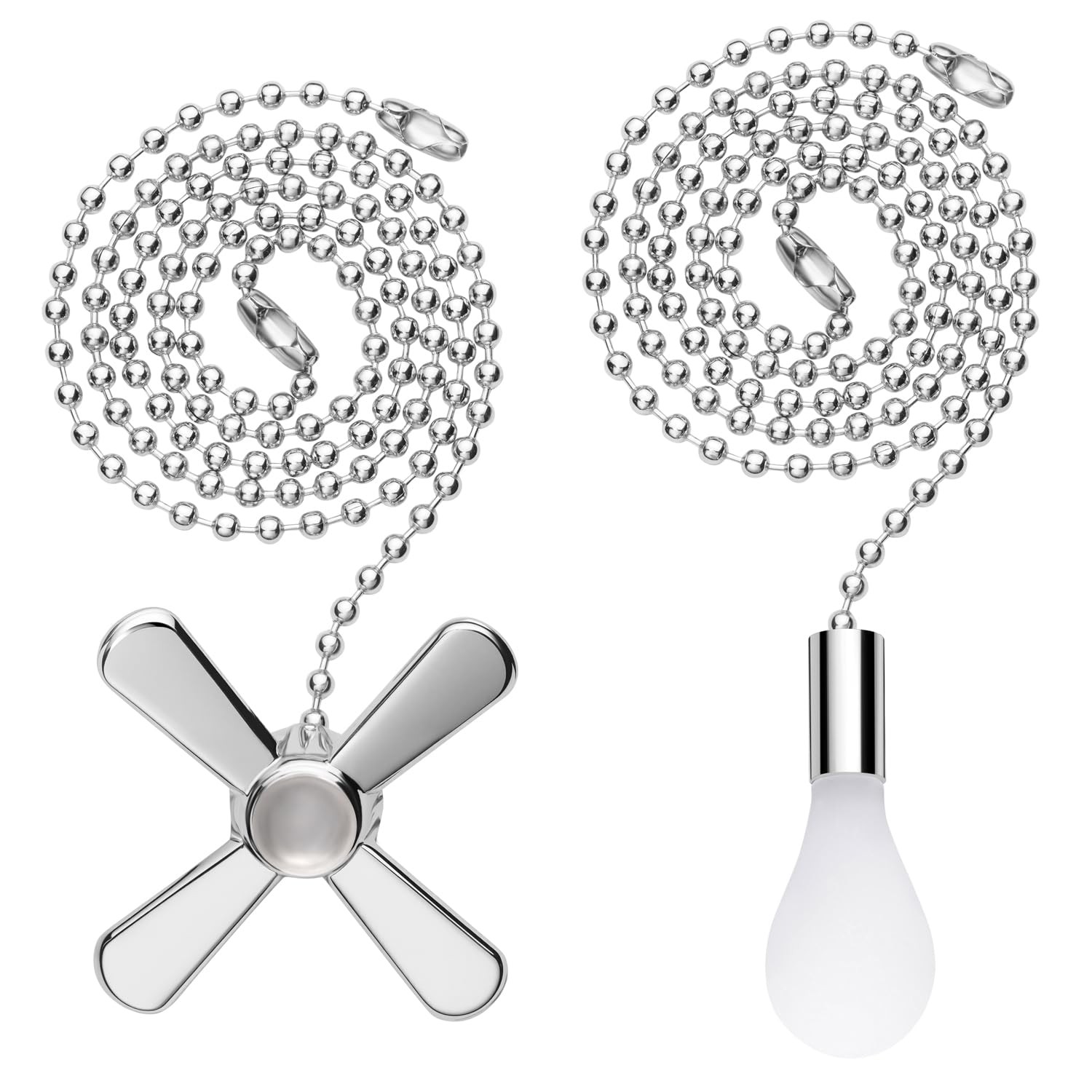 24 Inch Silver Ceiling Fan Pull Chain Extender Extra Lengthened Chain