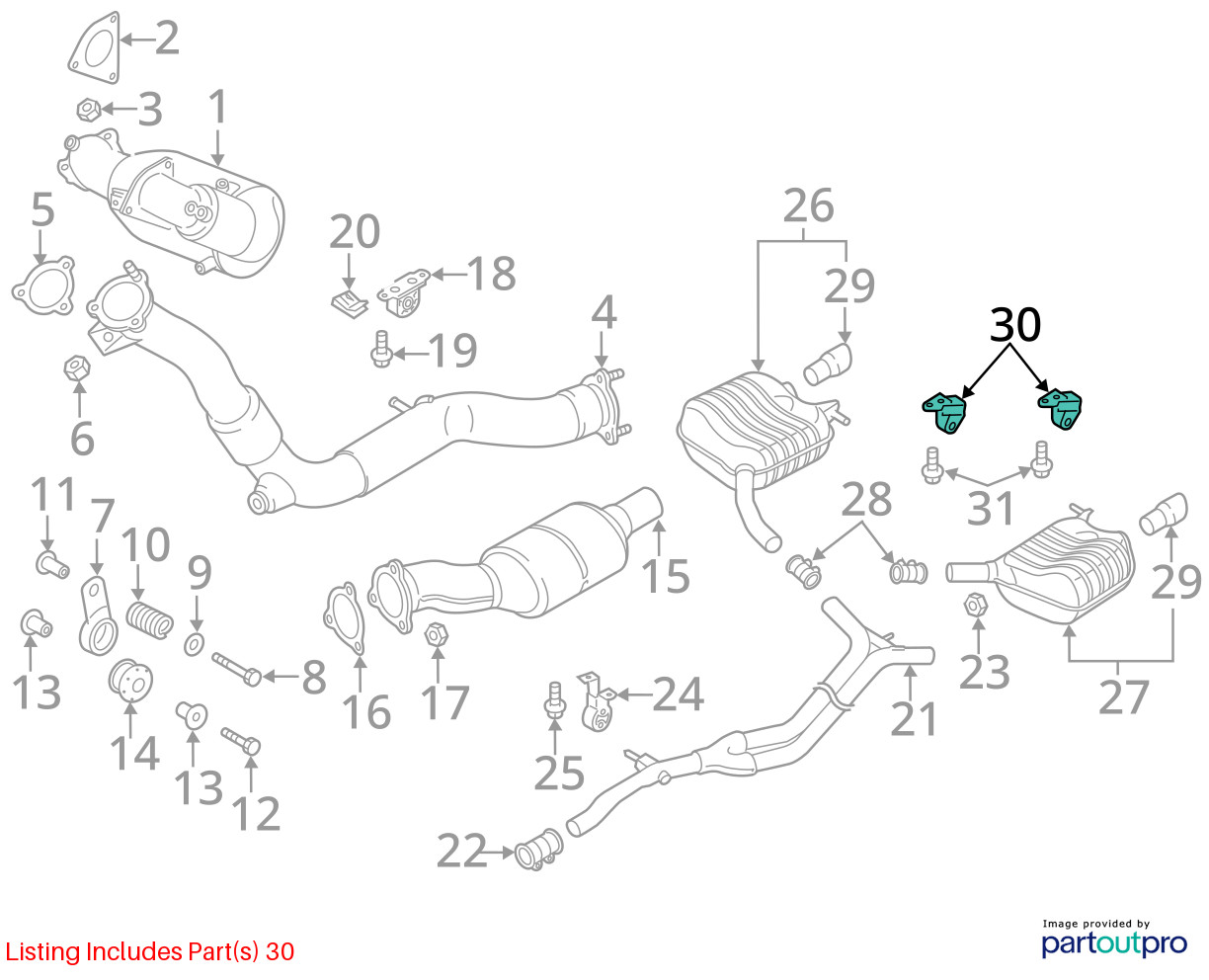 Audi Exhaust System Hanger Bracket 8R0253144B