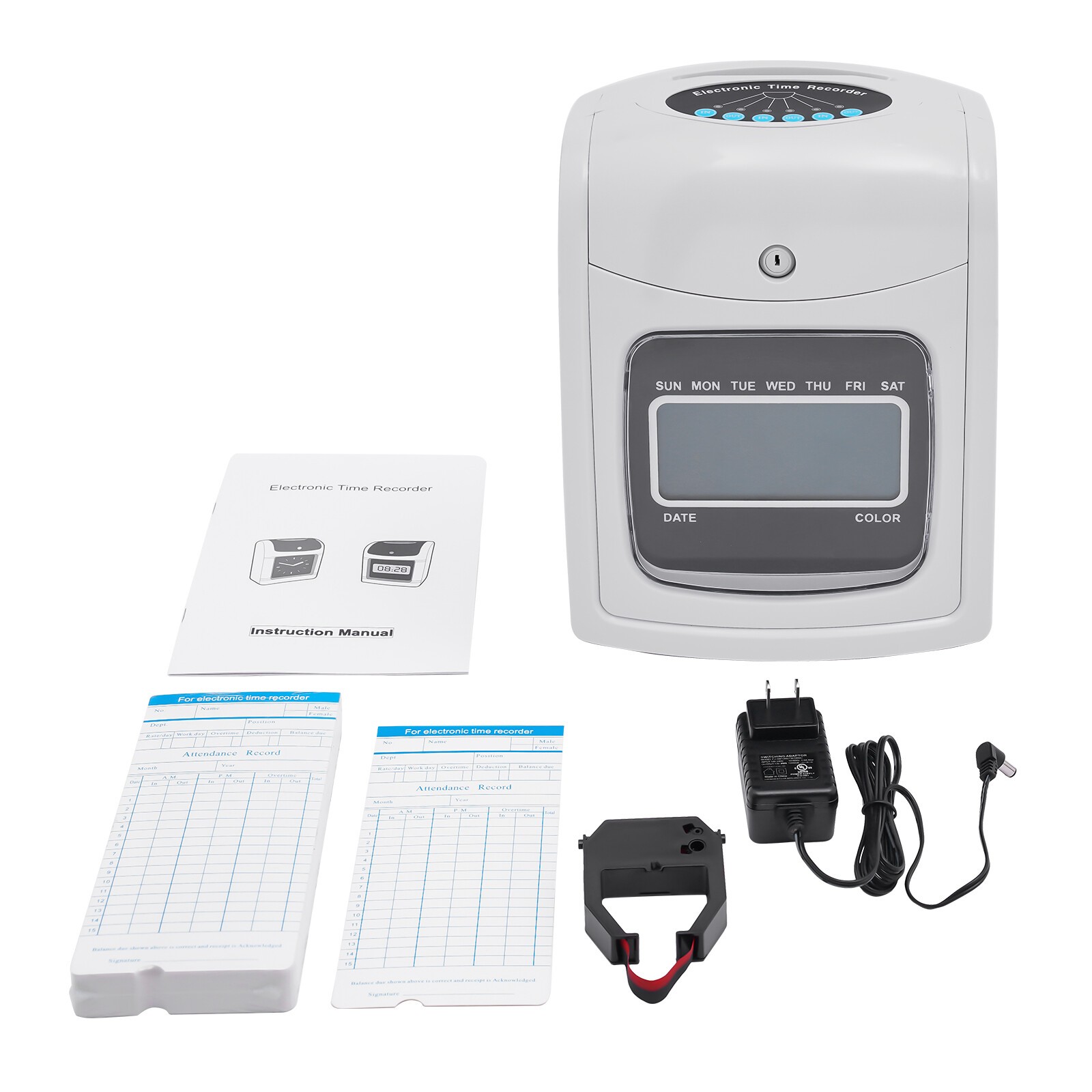 Pyramid Time System Model With 50 Cards, Starter Time Clock Bundle, Lcd Display