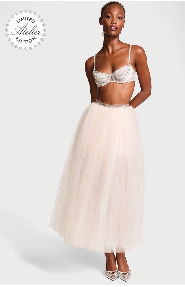 with tags VS ATELIER XSS CRYSTAL TULLE SKIRT RHINESTONES EMBELLISHMENTS BELT G1N