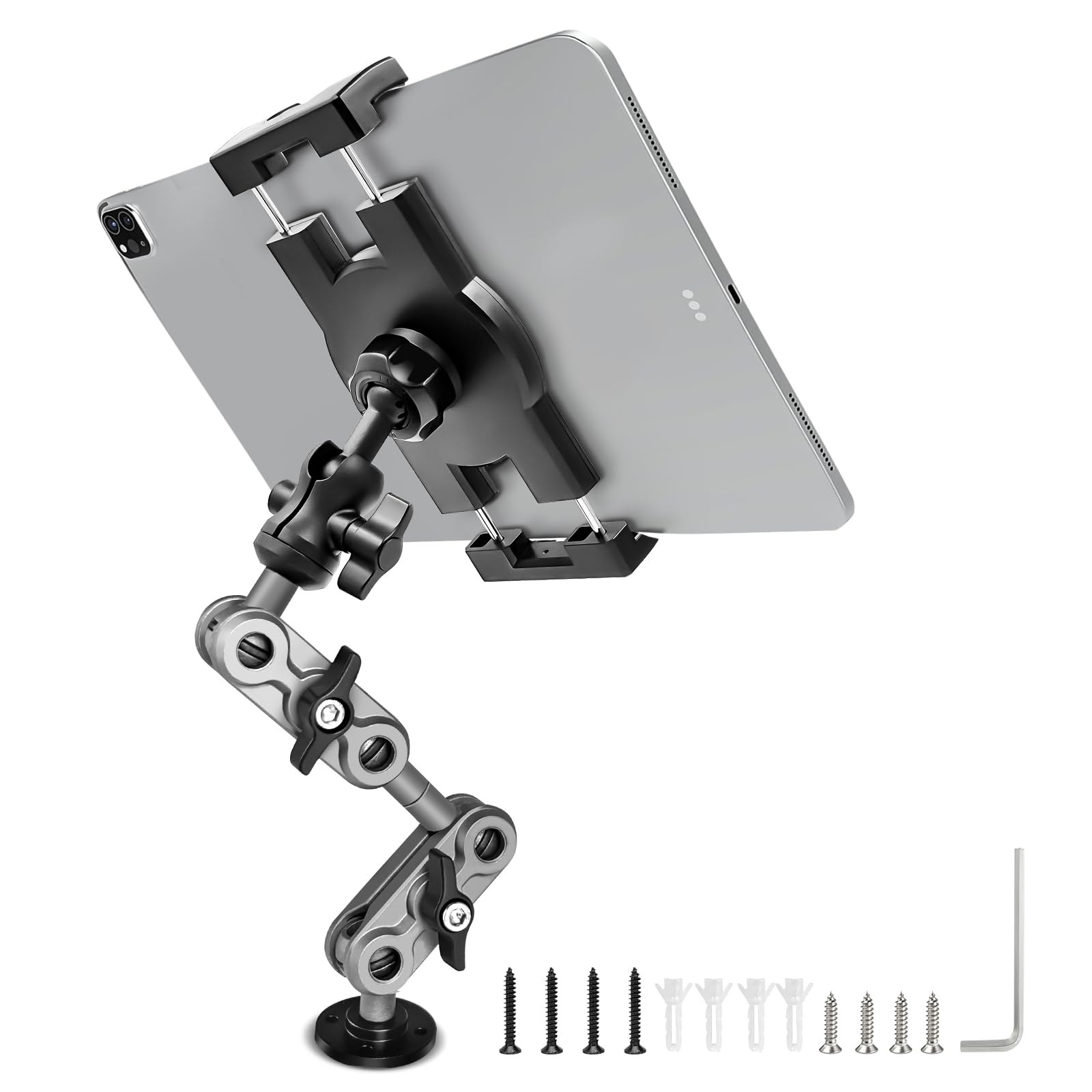 Aluminum Heavy Duty Drill Base Tablet Holder Car Mount Dashboard, 14.2“ Long ...