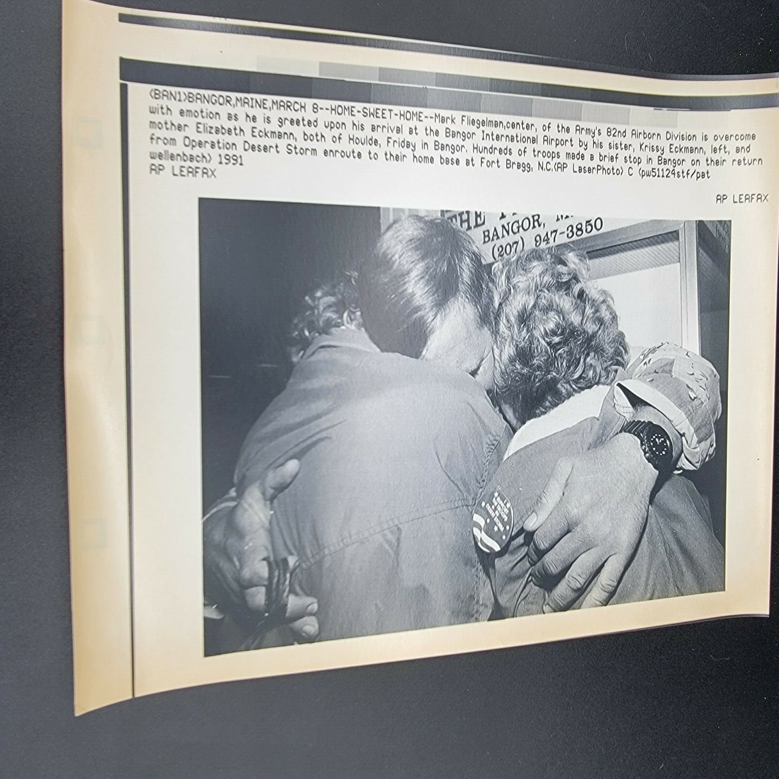 Home Sweet Home AP Leaf Desk Press Photos Gulf War 1991 Bangor Maine