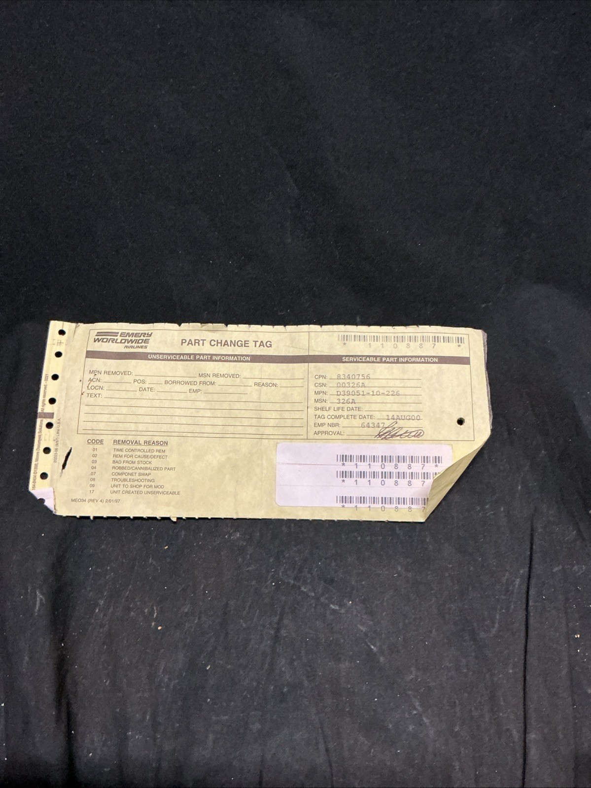 Altimeter/Alti-Coder; MPN D3905110226; S/N 326A; SERVICEABLE