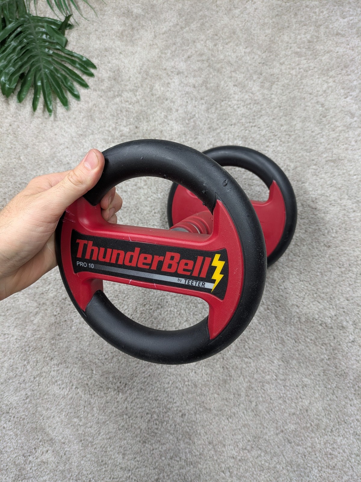ThunderBell Pro 10 by Teeter Dual Grip Dumbbell Home Gym Weights Red Black 10lb