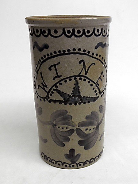 Vintage Artist Signed Salt Glazed Studio Pottery Wine Cooler Chiller