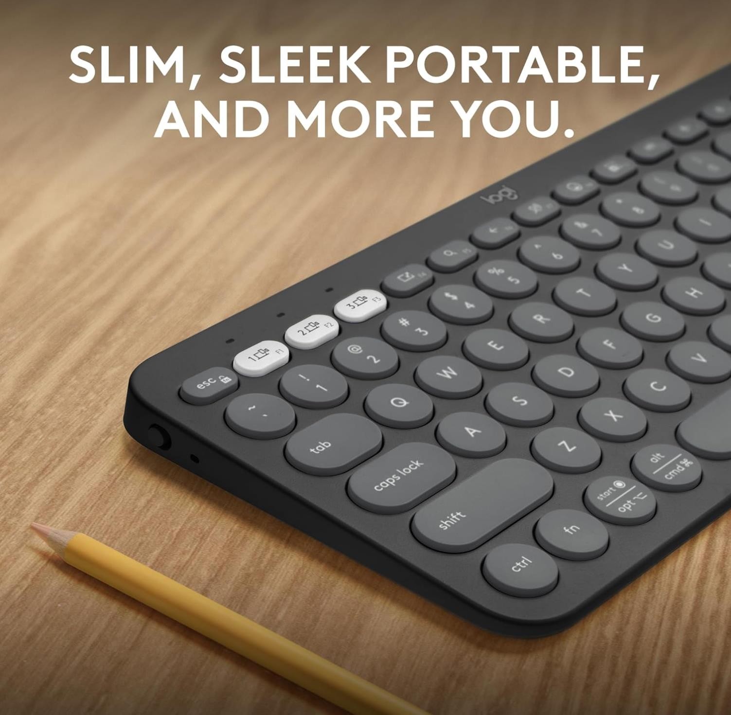 Logitech Pebble Keys 2 K380s TKL Wireless Bluetooth Keyboard PC Mac - Graphite