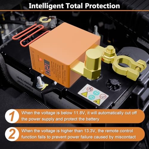 Remote Battery Disconnect Switch 12v, 240A, Upgrade Smart Voltage Car Kill