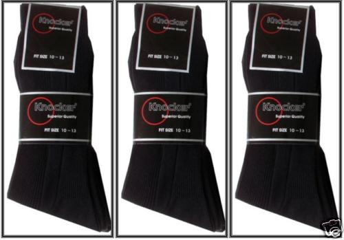3 Pairs Mens BLACK Ribbed Formal Wear Quality Dress Socks Size: 9-11