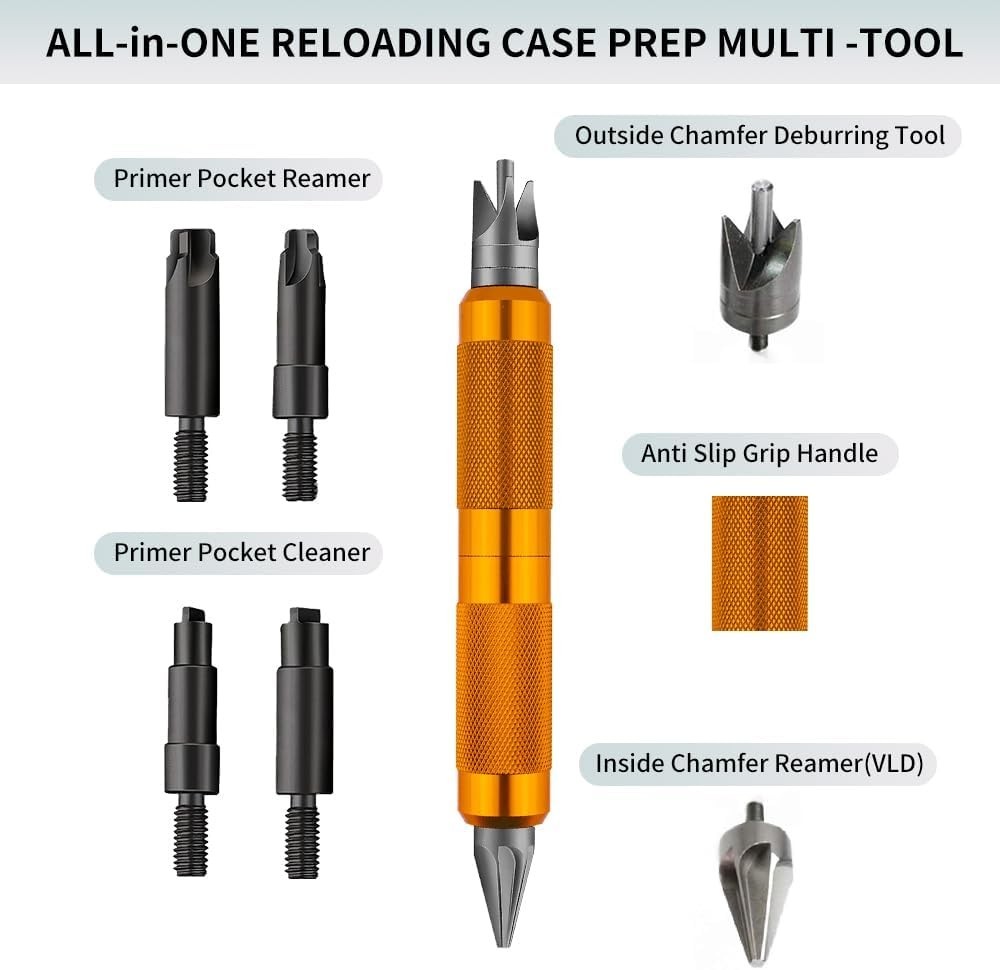 Case Prep Multi-Tool, Fits Case .17-.45 Caliber, Case Chamfer Deburring Hand Too