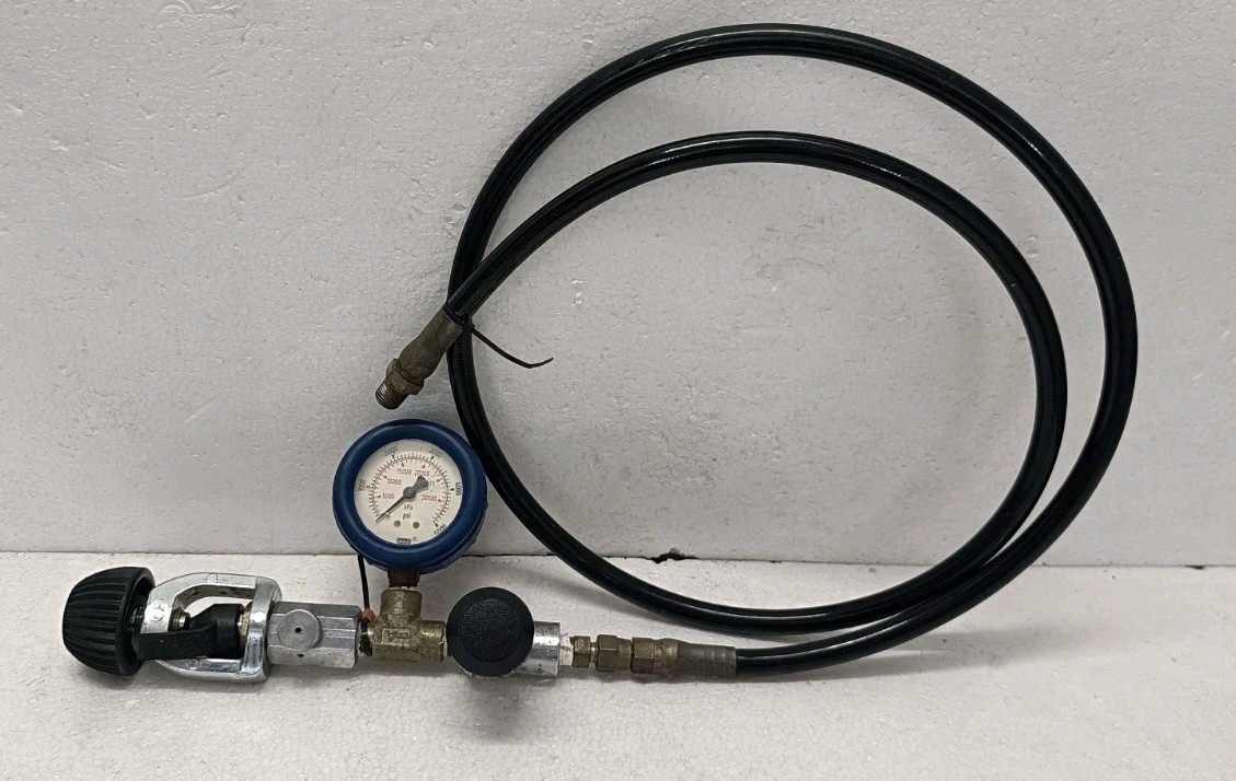 BAUER COMPATIBLE SCUBA CYLINDER REFILLING HOSE AND VALVE WITH YOKE CONNECTION