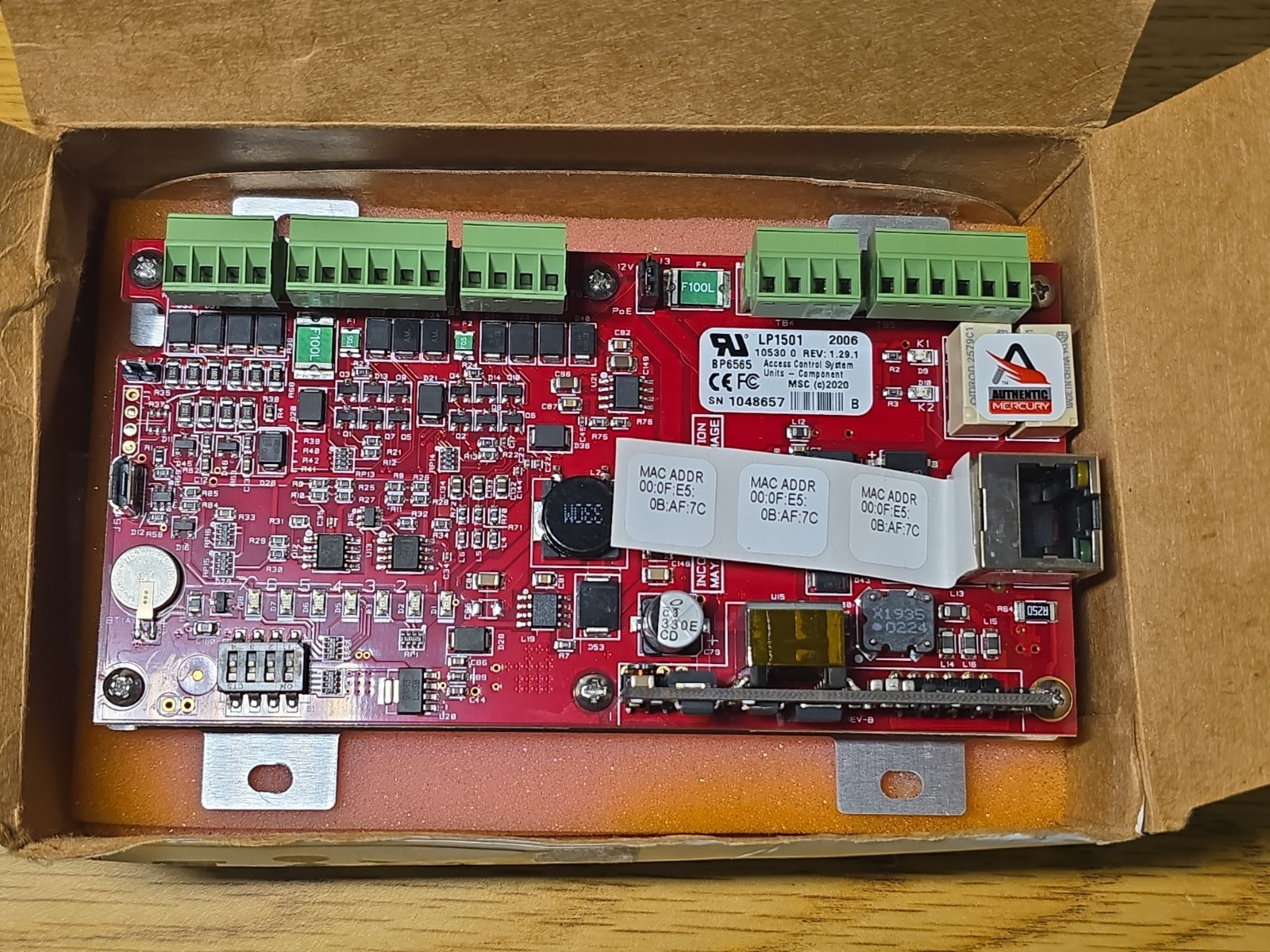 Avigilon Mercury LP1501 Intelligent Single Door Controller Module Board 7BLU149