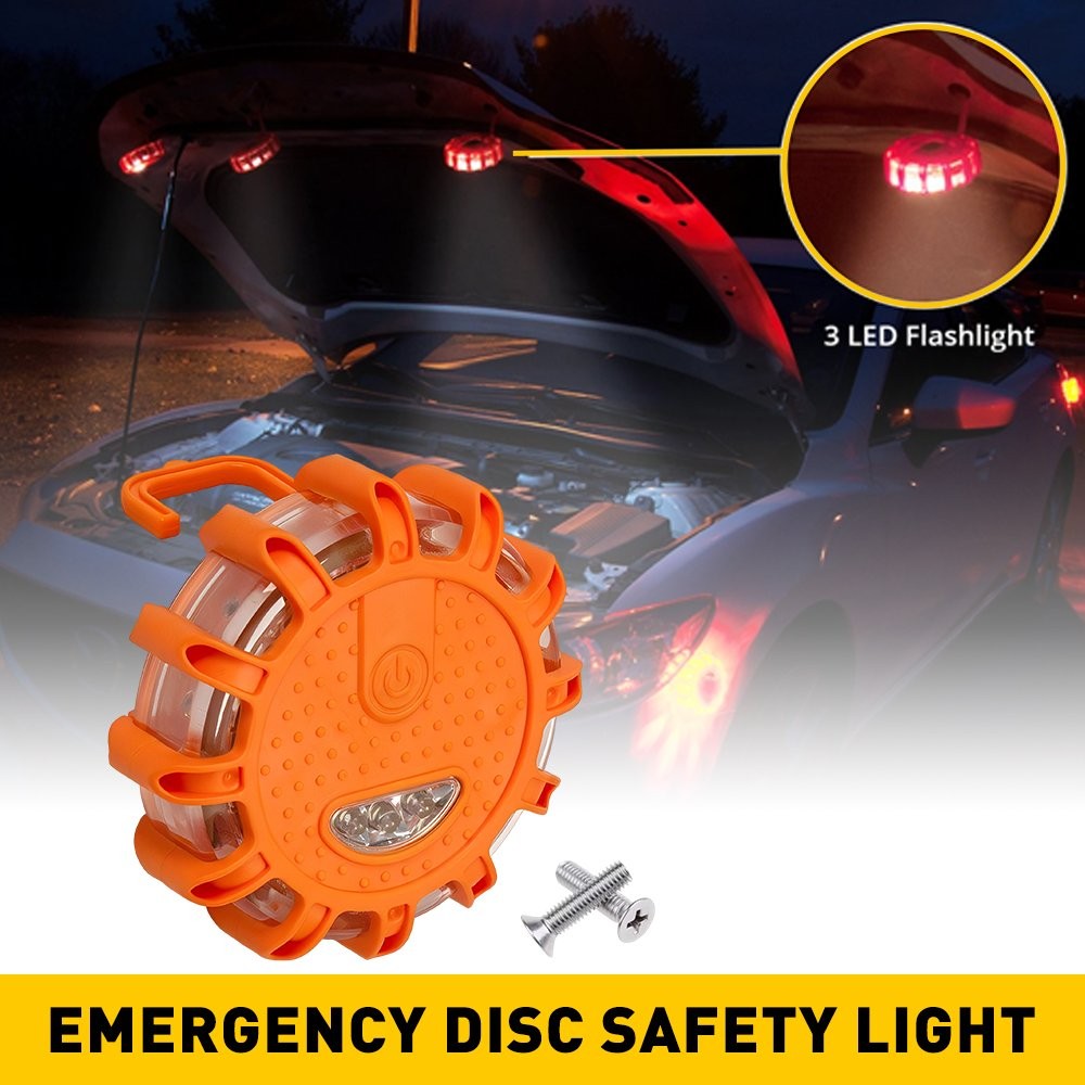 Emergency Disc Safety Light LED Road Flares Flashing Warning Roadside Strobe USA