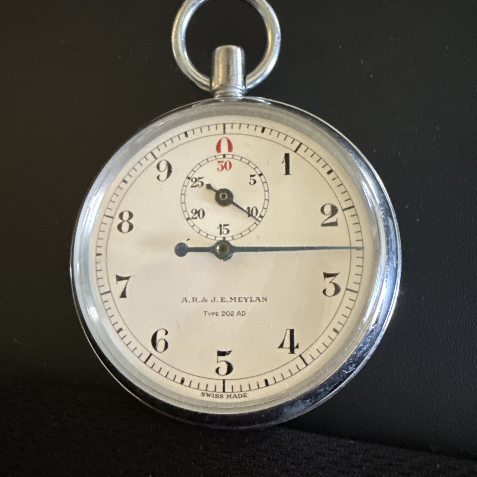 A.R.& J.E. Meylan Type 202 AD Swiss Made stopwatch Missing Crown Not Tested