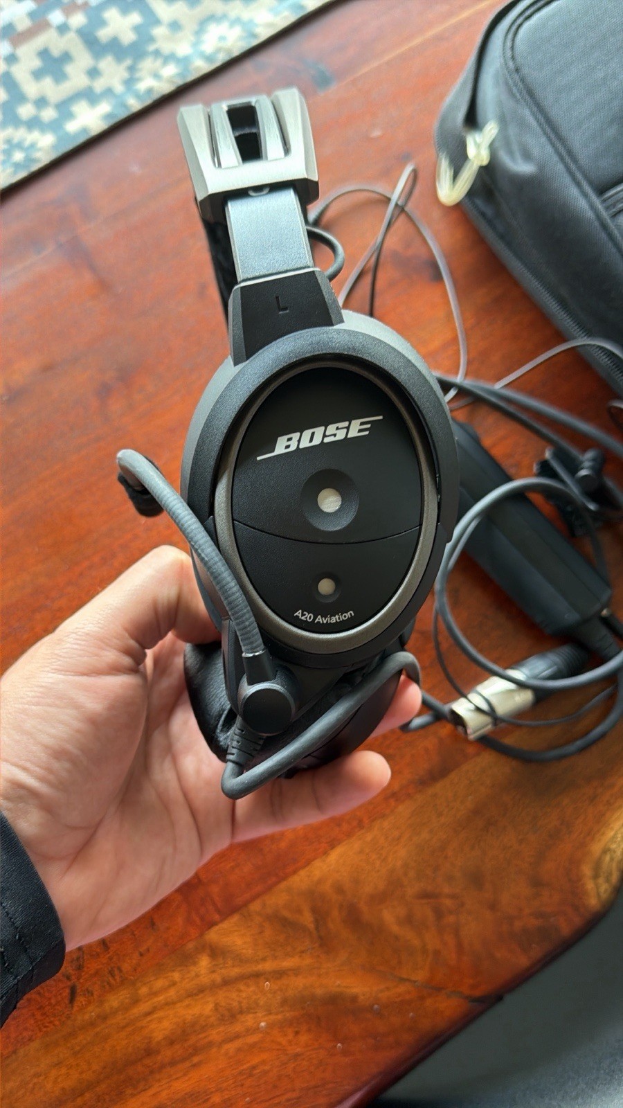 Bose A20 Aviation Headset XLR Panel Powered with Case - Good Condition