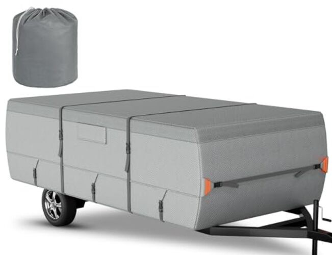 Pop Up Camper Cover, 7 Layers Waterproof Folding Camping Trailer Cover for
