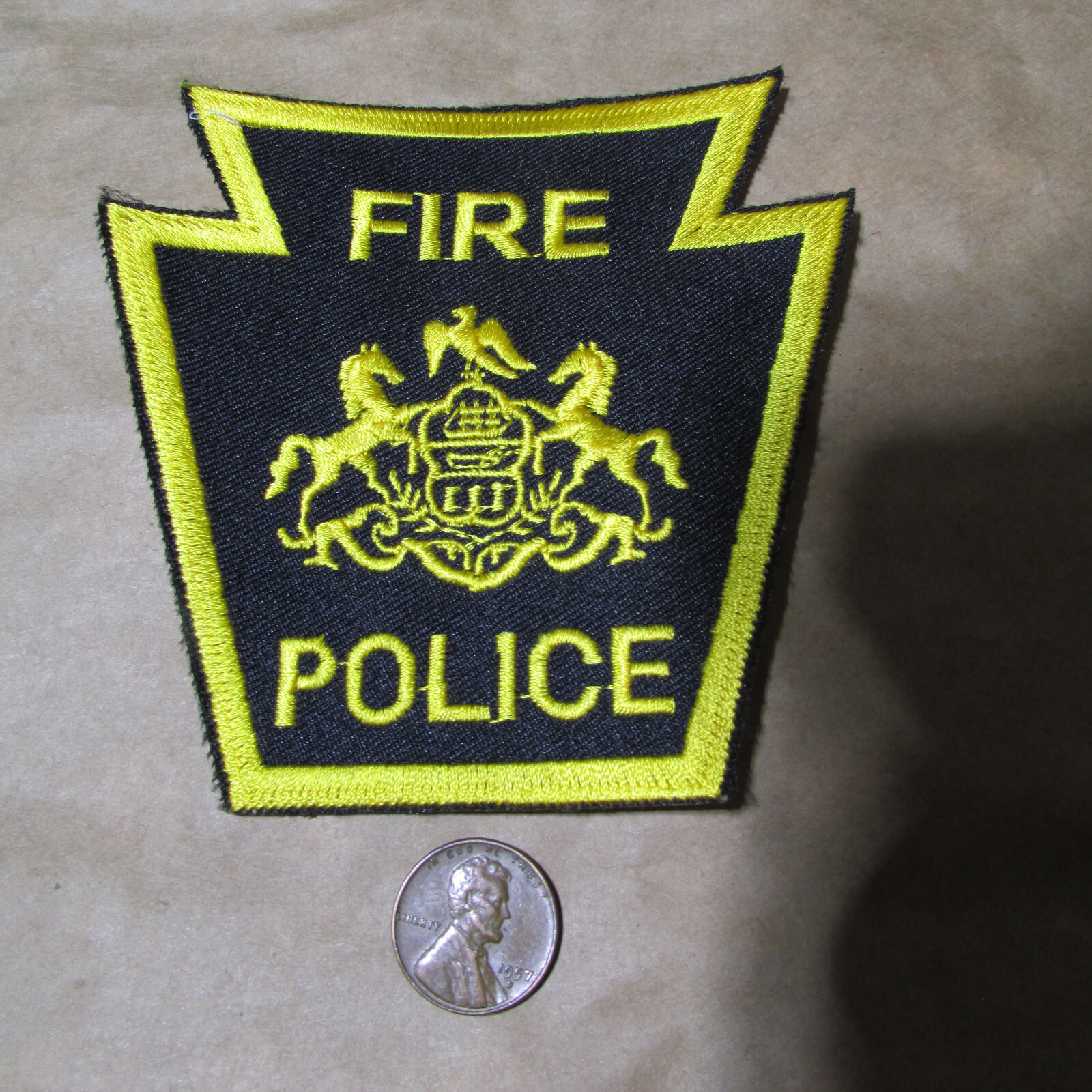 Nice PA/Pennsylvania  FIRE Police  Shoulder Patch,4" x 4 "