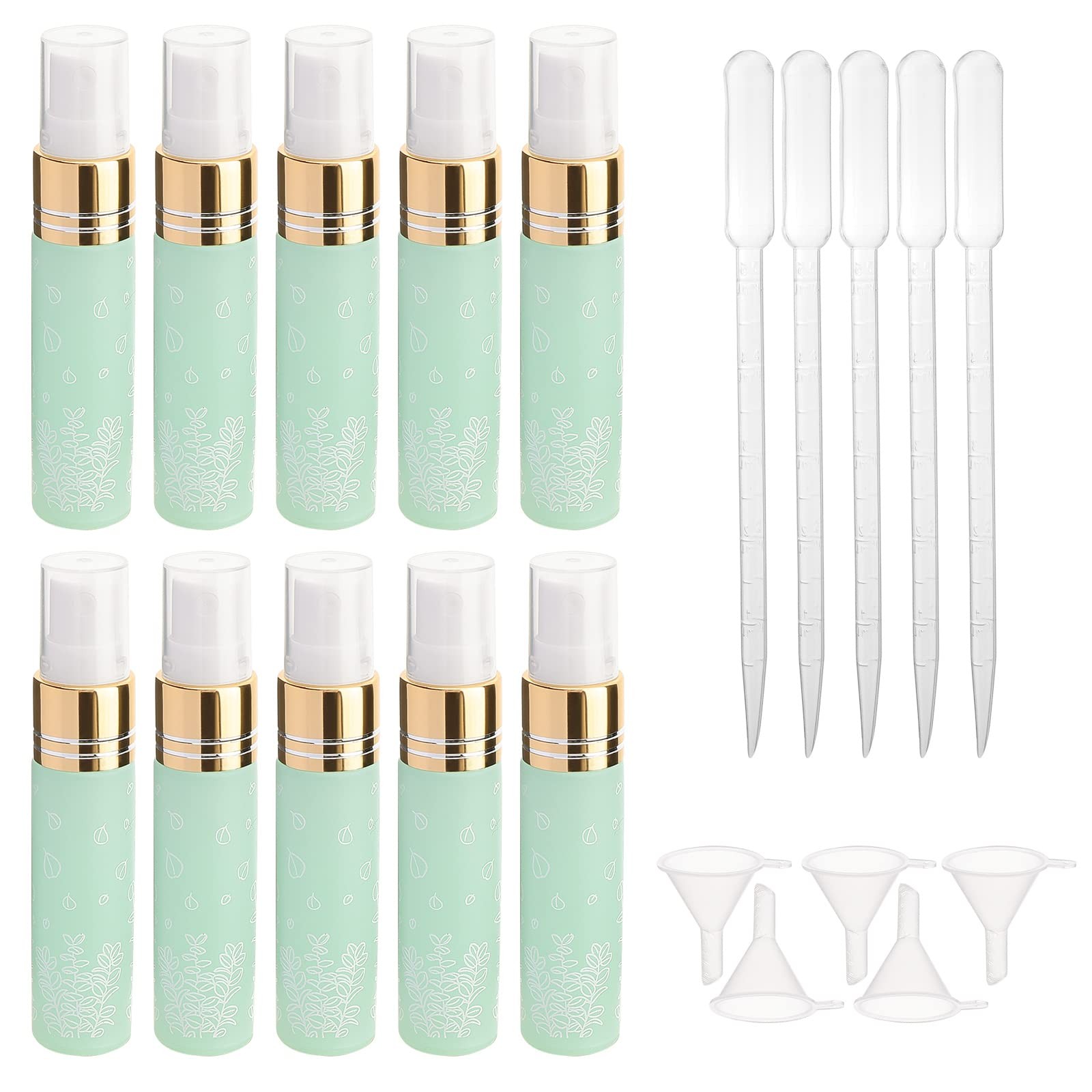 10pcs 10 ml/ 0.34 oz Glass Spray Bottle, Portable Fine Mist Sprayer Bottles R...