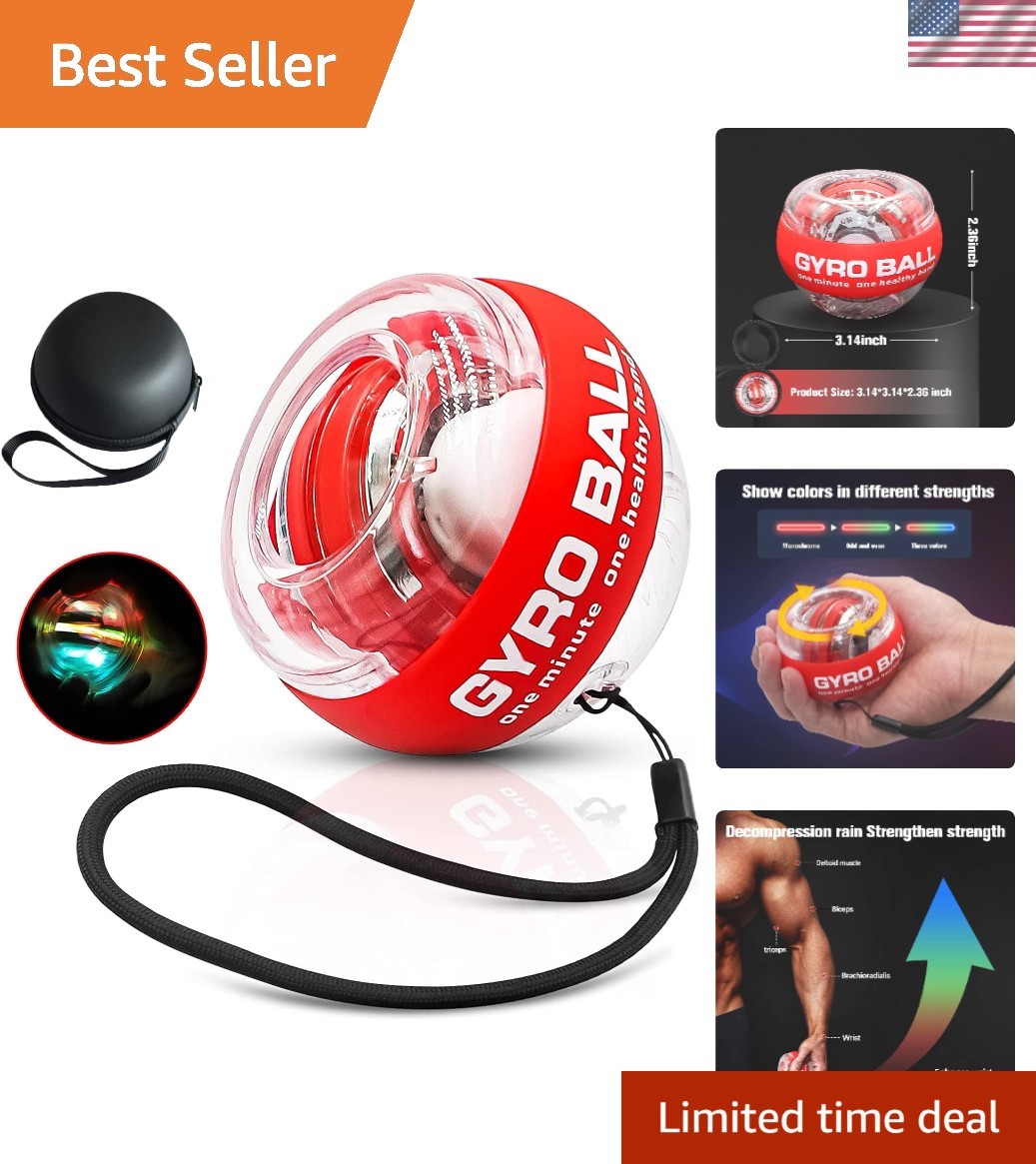Heavy-Duty Gyroscope Ball with LED Lights - Perfect for Wrist Strength and Rehab