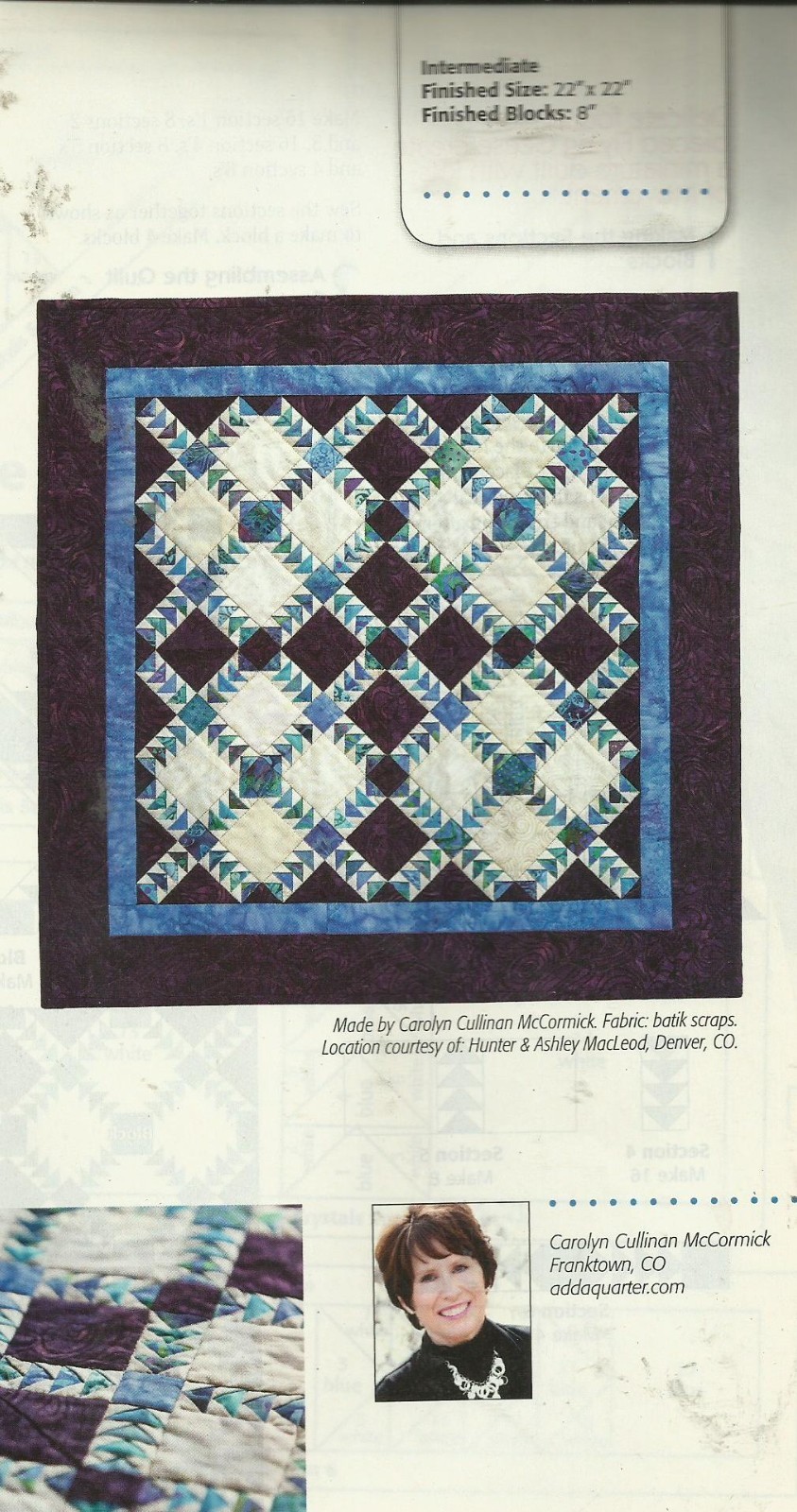 E0130 ICE CRYSTALS RUNNER/TOPPER QUILT PATTERN/INSTRUCTIONS