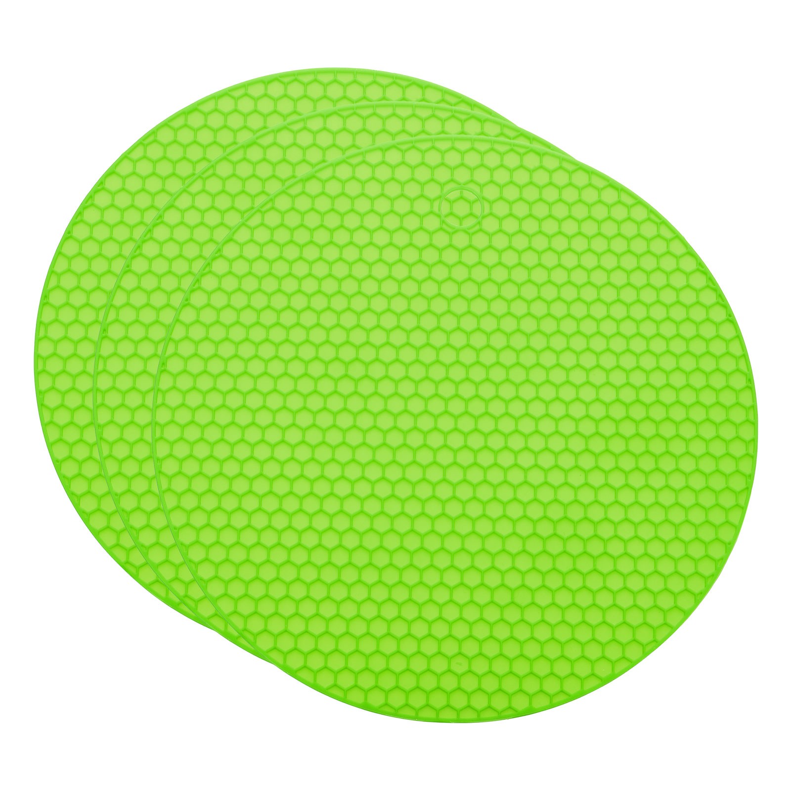 3pcs 7" Silicone Round Texture Jar Opener Pad,  Green