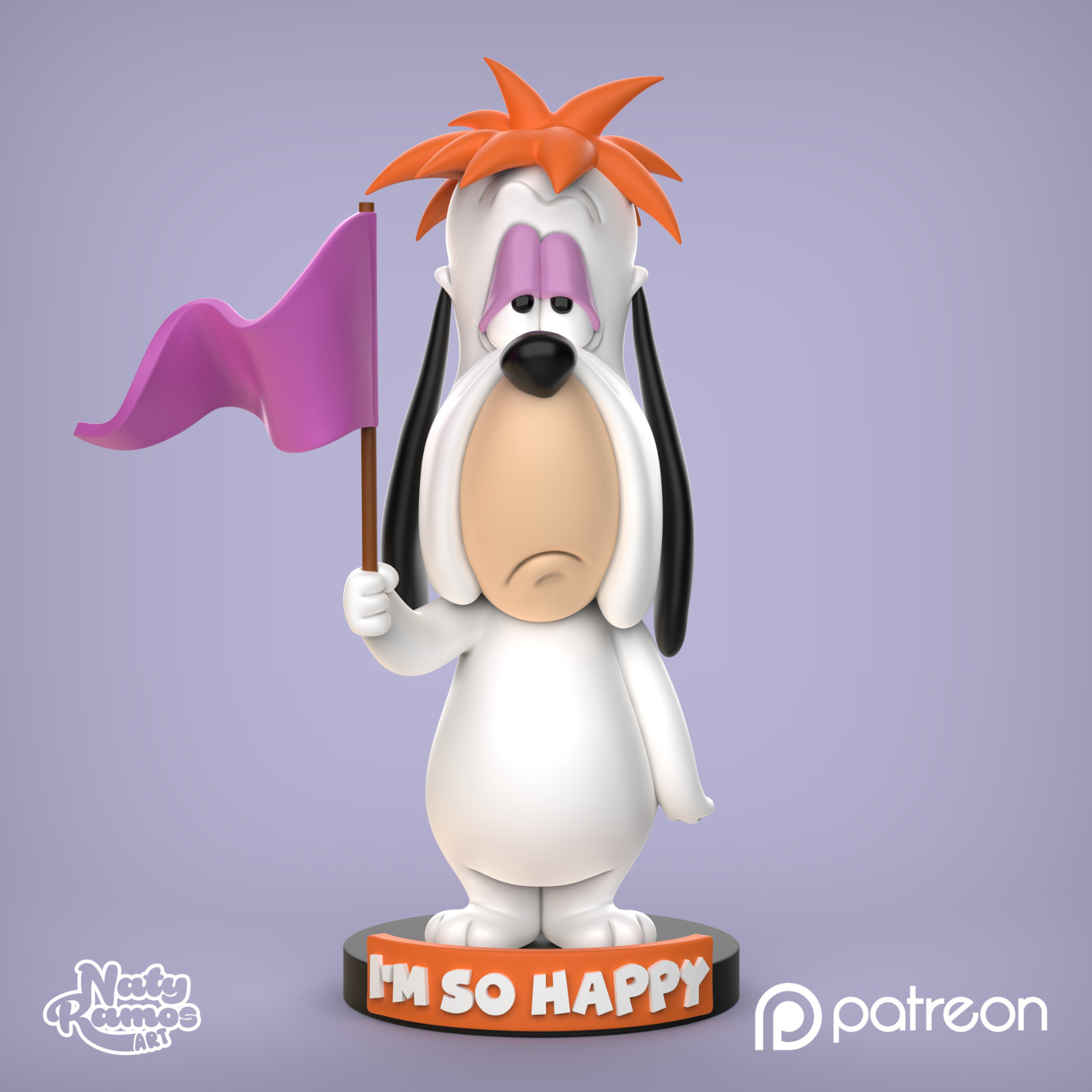 UNPAINTED Droopy Dog 3D Printed Model Kit NR