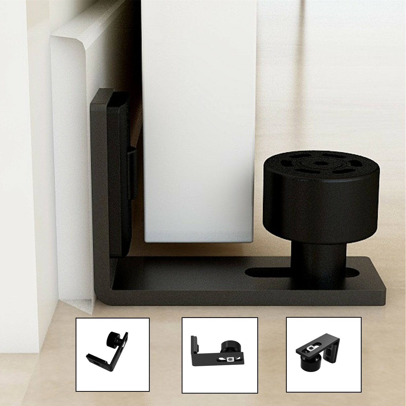 CCJH 1PC Adjustable Floor Guide for Sliding Barn Door Hardware Kit Wall-mounted