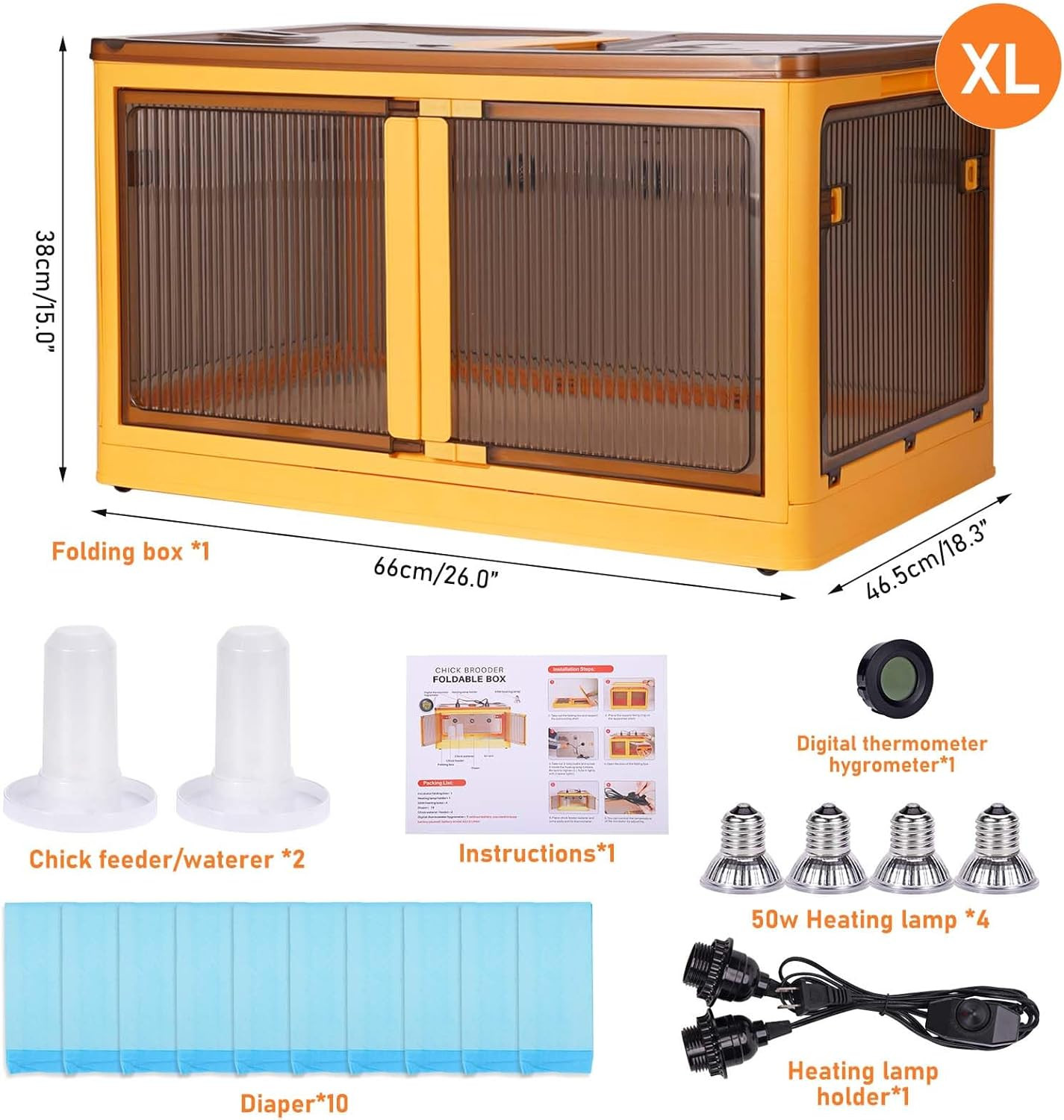 Large Chicken Brooder Box for Up to 30 Chicks, Ducks, and More!