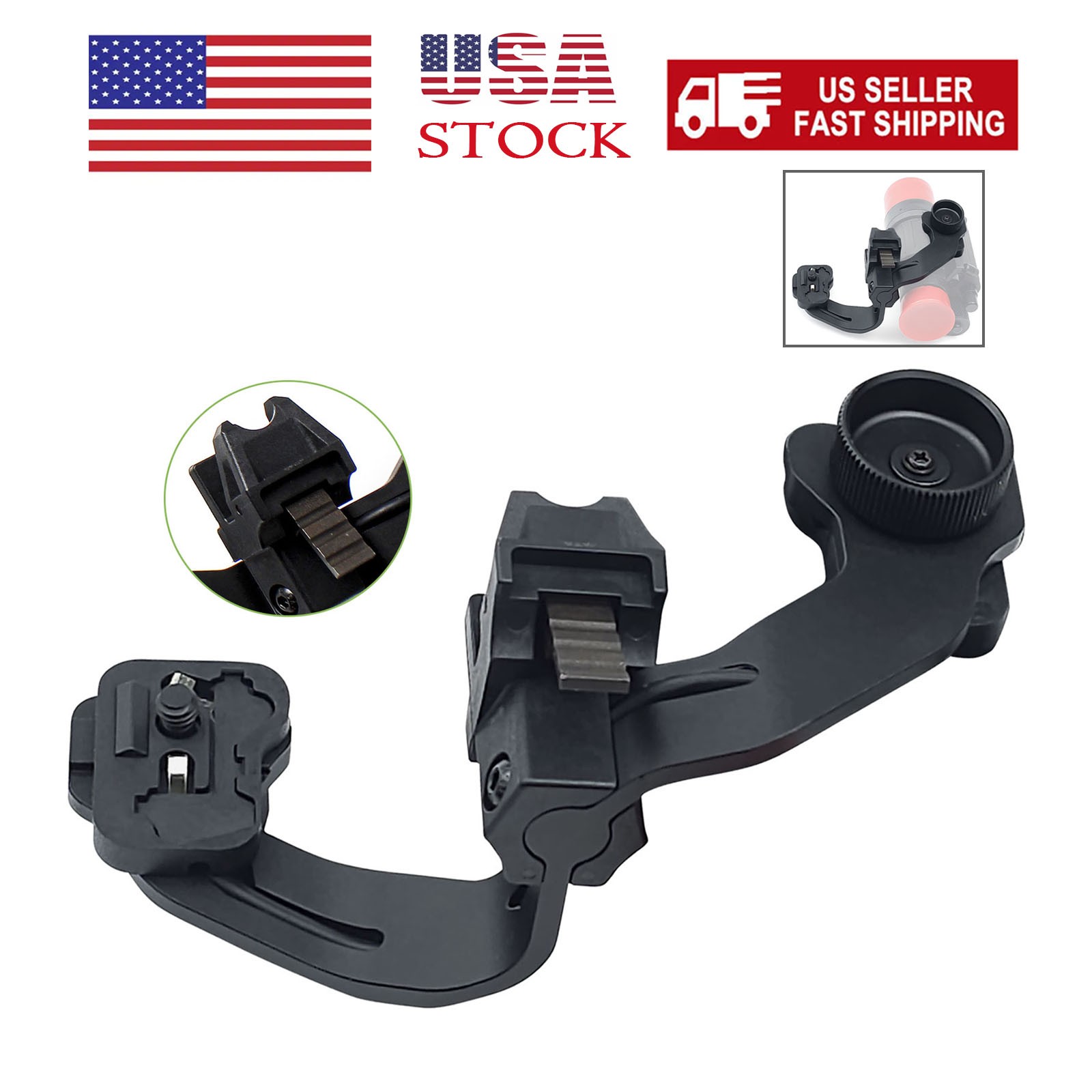 PVS-14 Night Vision NVG Monocular Dual Headmount Adapter Powered Bridge Mount US