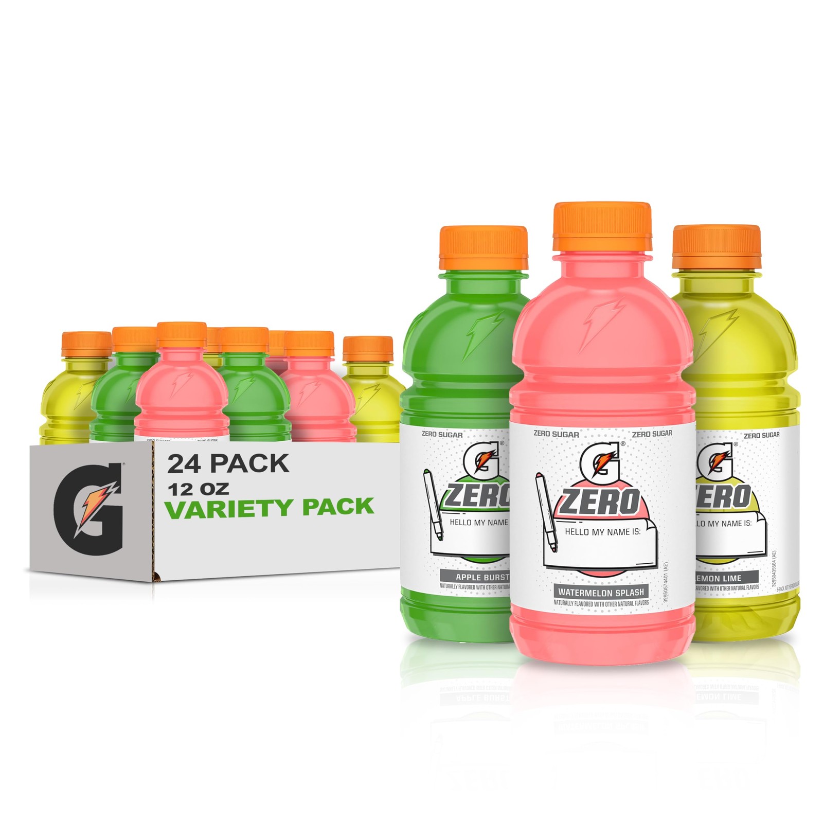 Gatorade Zero Kids Variety Pack, (Apple, Watermelon, Lemon Lime), 12 Fl Oz (Pack