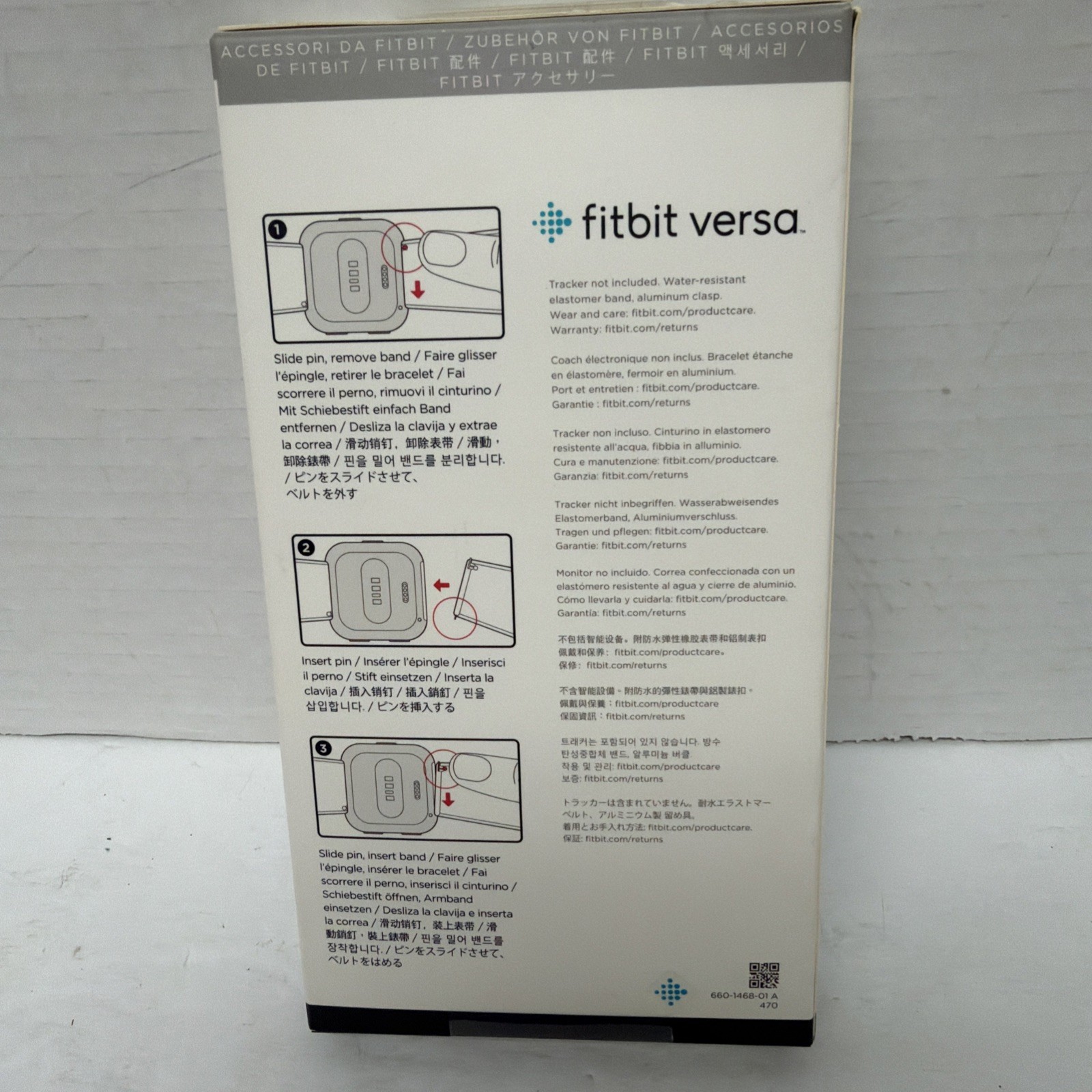 FITBIT VERSA WHITE CLASSIC REPLACEMENT BAND SIZE LARGE NEW IN BOX
