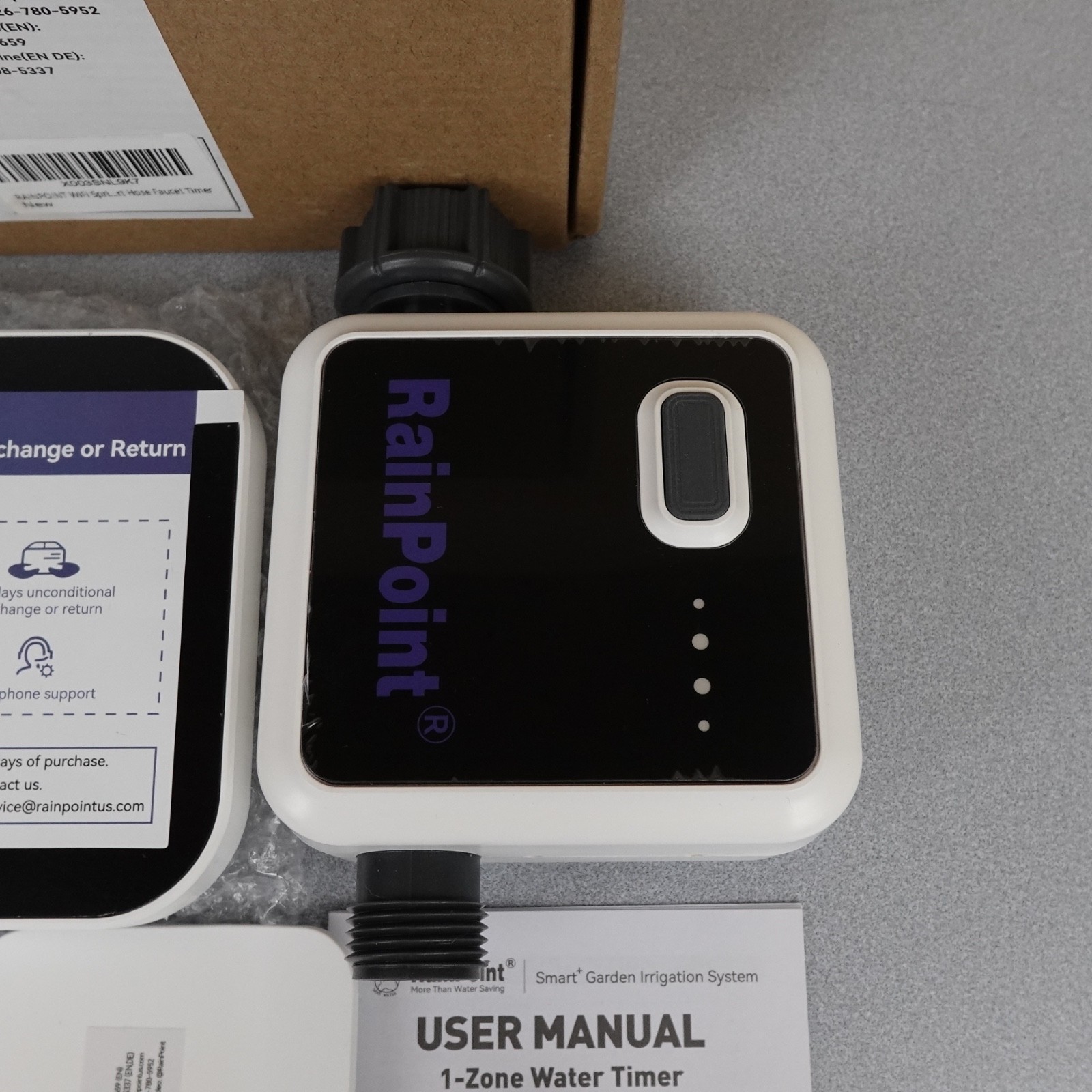 RAINPOINT 1-Zone WiFi Hose Timer, Smart Display Water Timer w/Water Usage OB