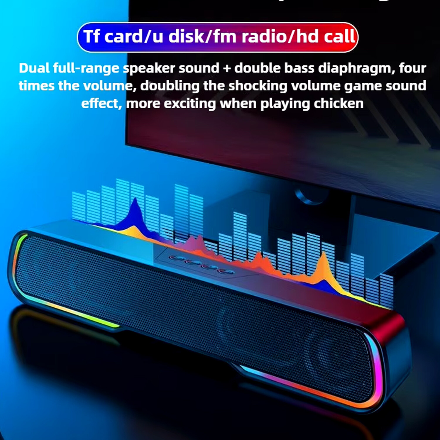 Surround Sound Bar Wireless Bluetooth Stereo Speakers Soundbar TV Home Theater