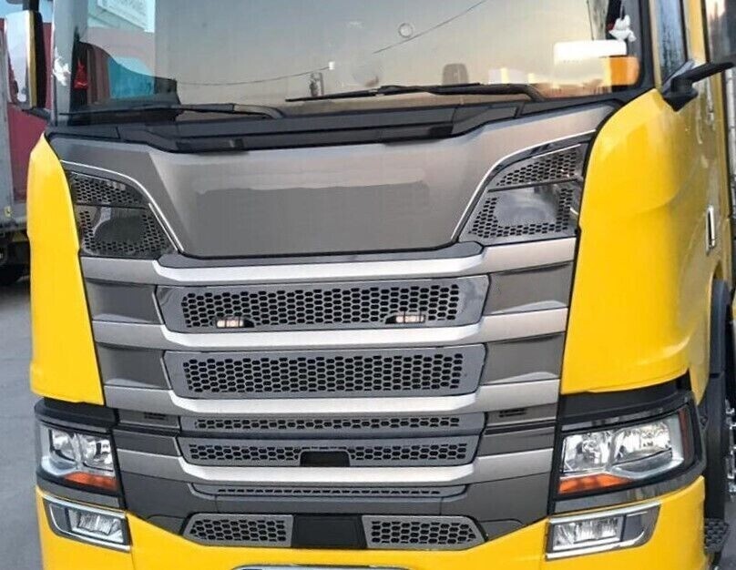 Front Grill Mesh Covers for SCANIA R NextGen 2016+ without DRLs Stainless Steel