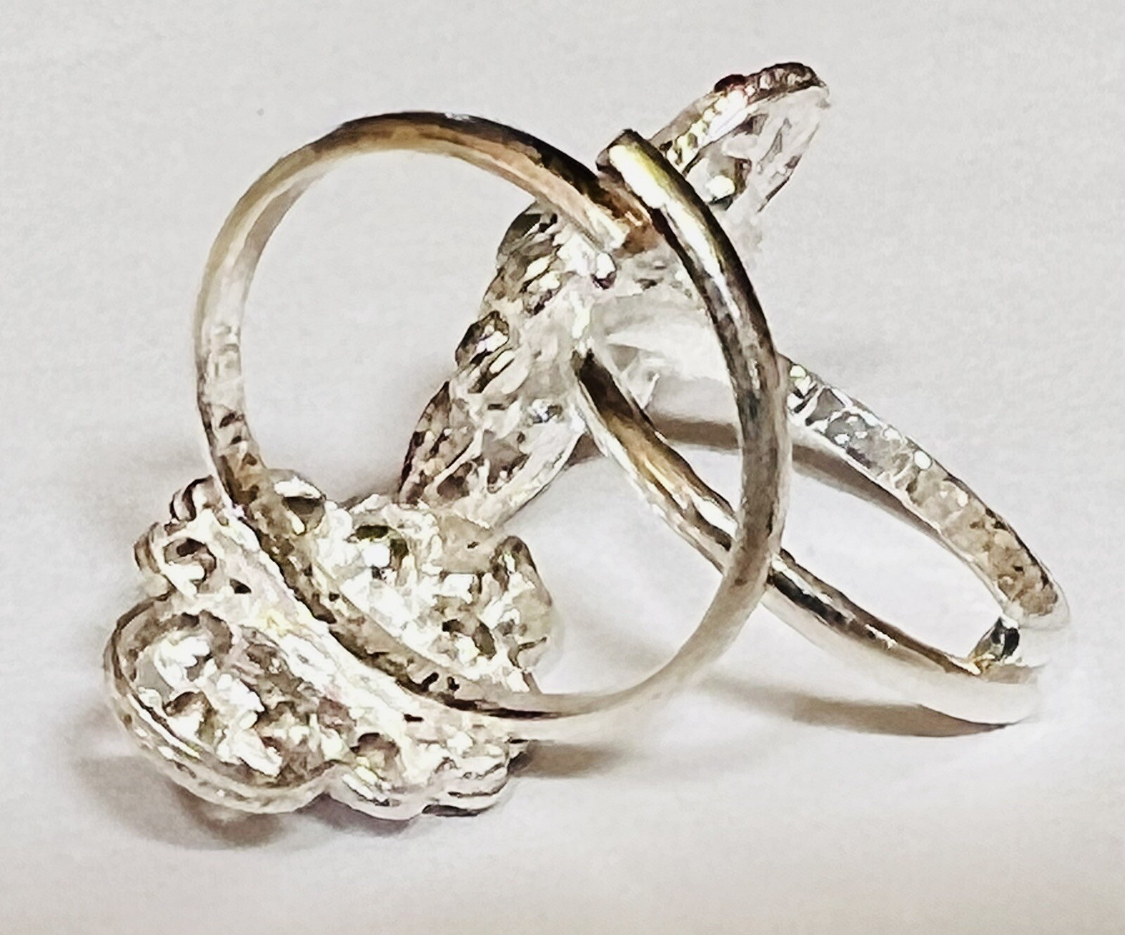 Pink OVAL CRYSTAL 925 Sterling Silver Toe Ring Pair India Bichiya ADJUSTABLE