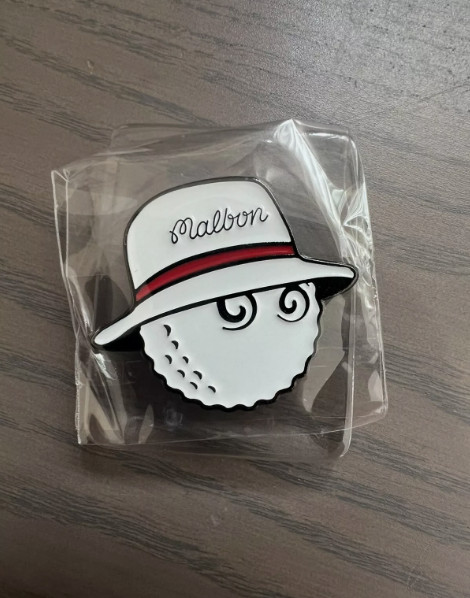 MALBON Golf Marker Bucket Hat Ball Marker with Magnetic Hat Clip (White)