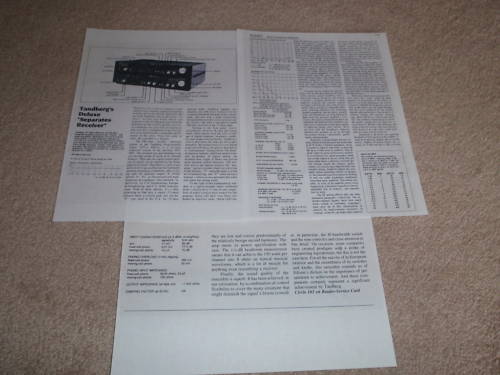 Tandberg TPT-3001a Tuner,TIA-3012 Amp Review,3 pgs,1983