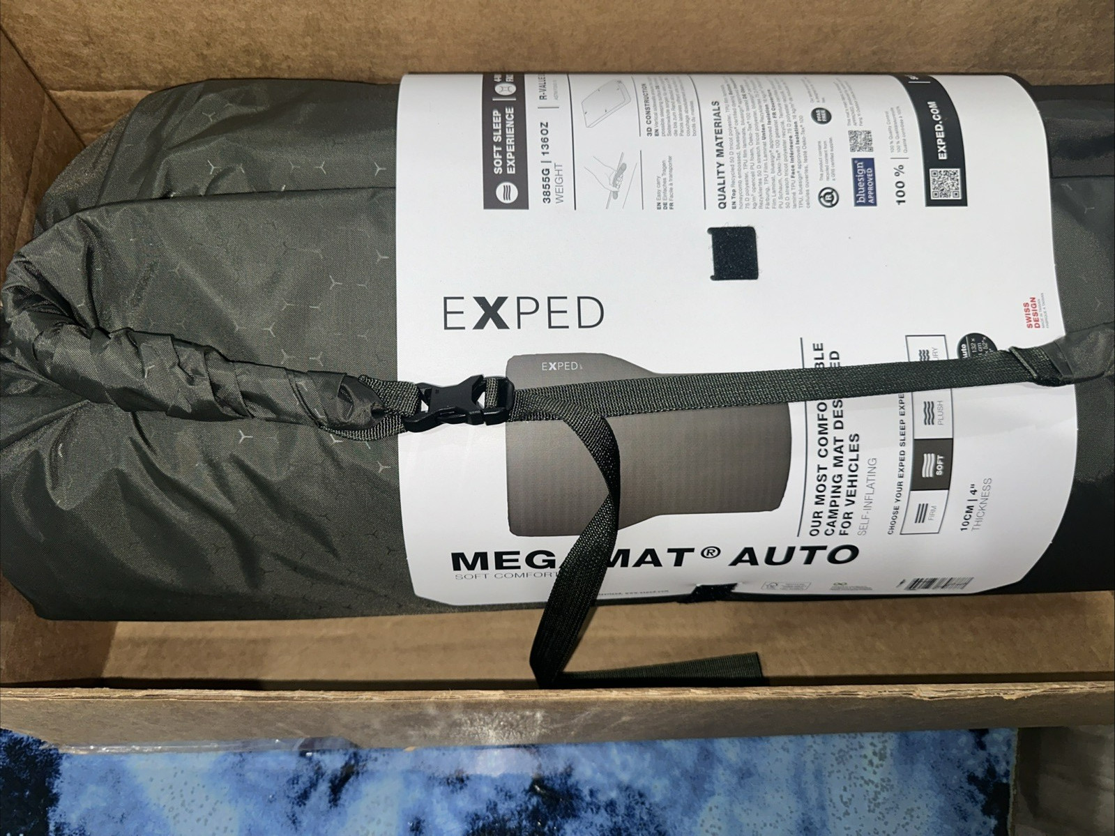 EXPED Mega Mat Auto.  NIB. Never Used Or Inflated. air mattress for car camping