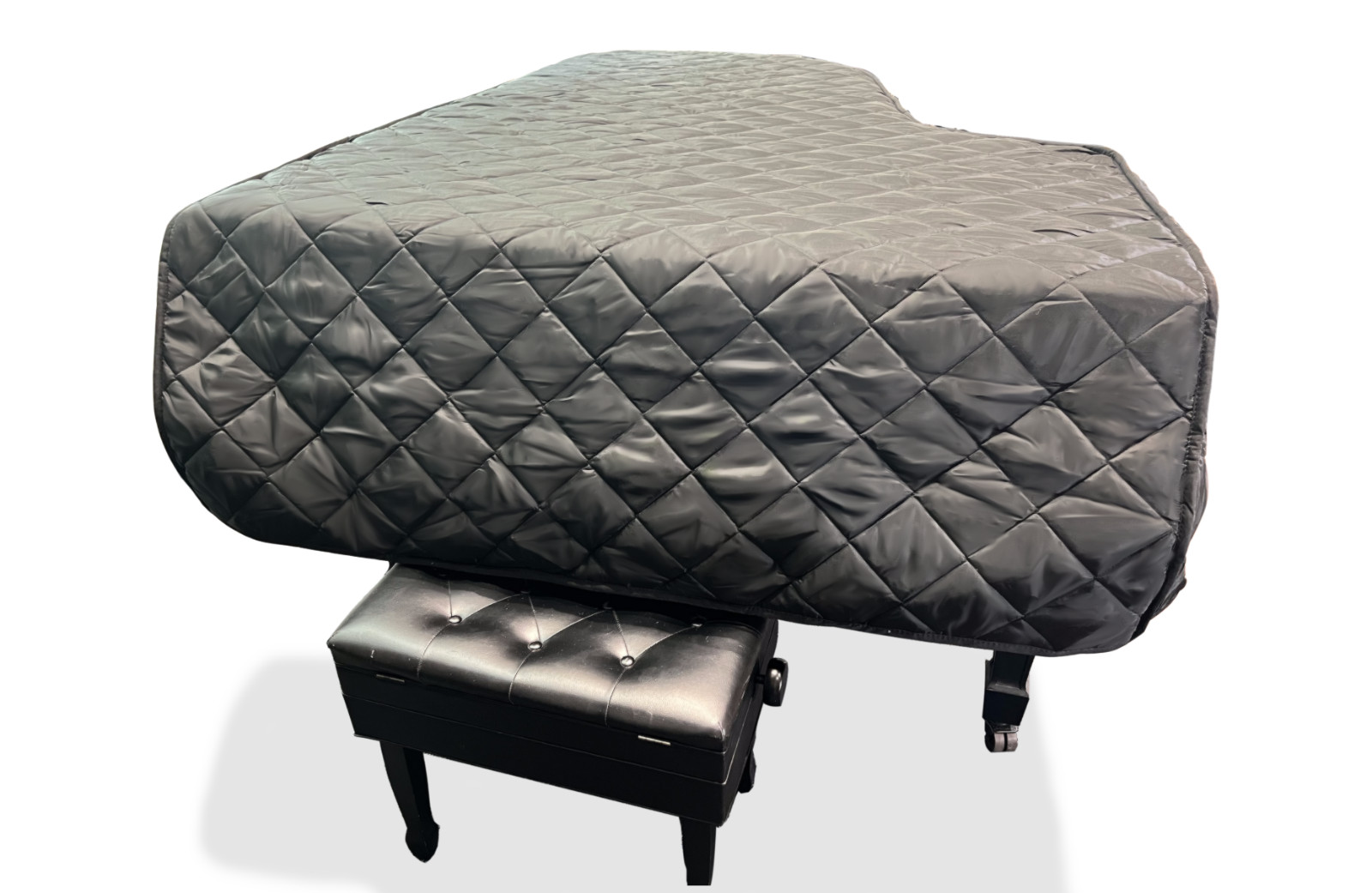 Black Standard Quilted Piano Cover For  Baby Grand Pianos - 4'10" - 5'2"