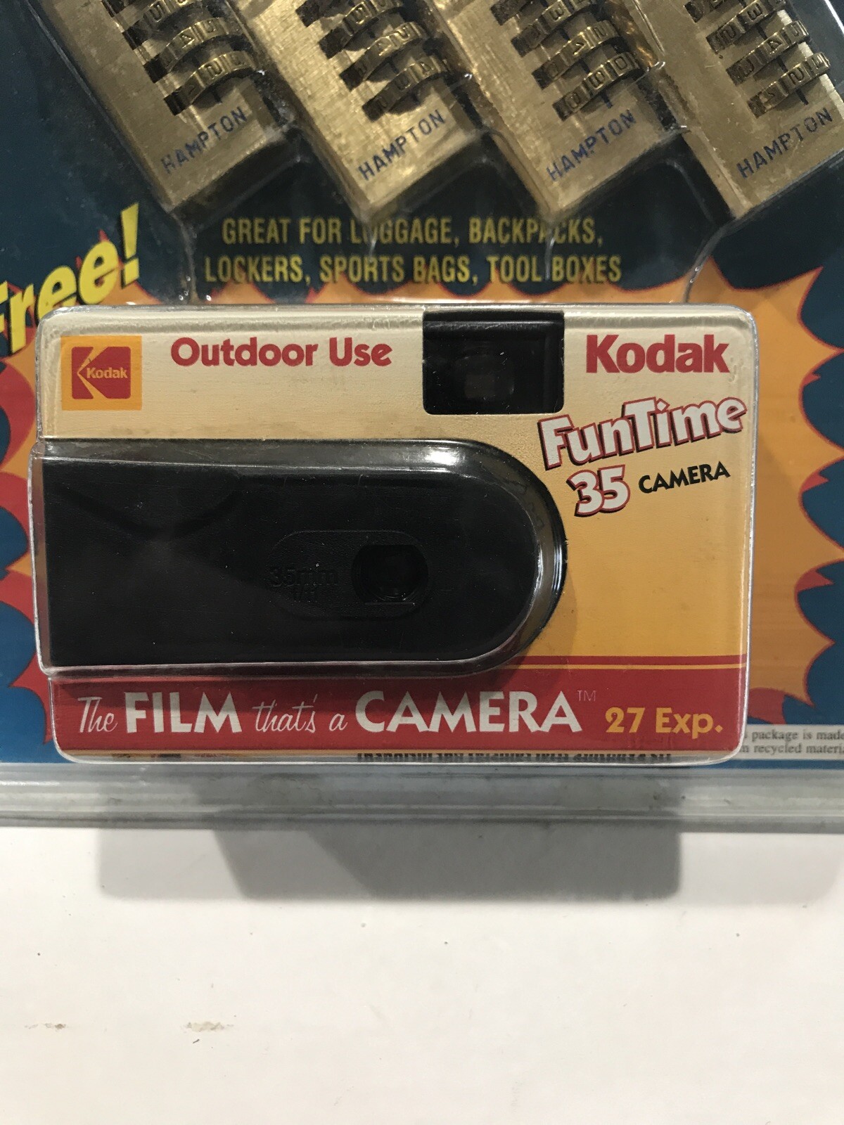 1995 Vintage Hampton Solid Brass Resettable Combo Locks (4) Kodak Film Camera