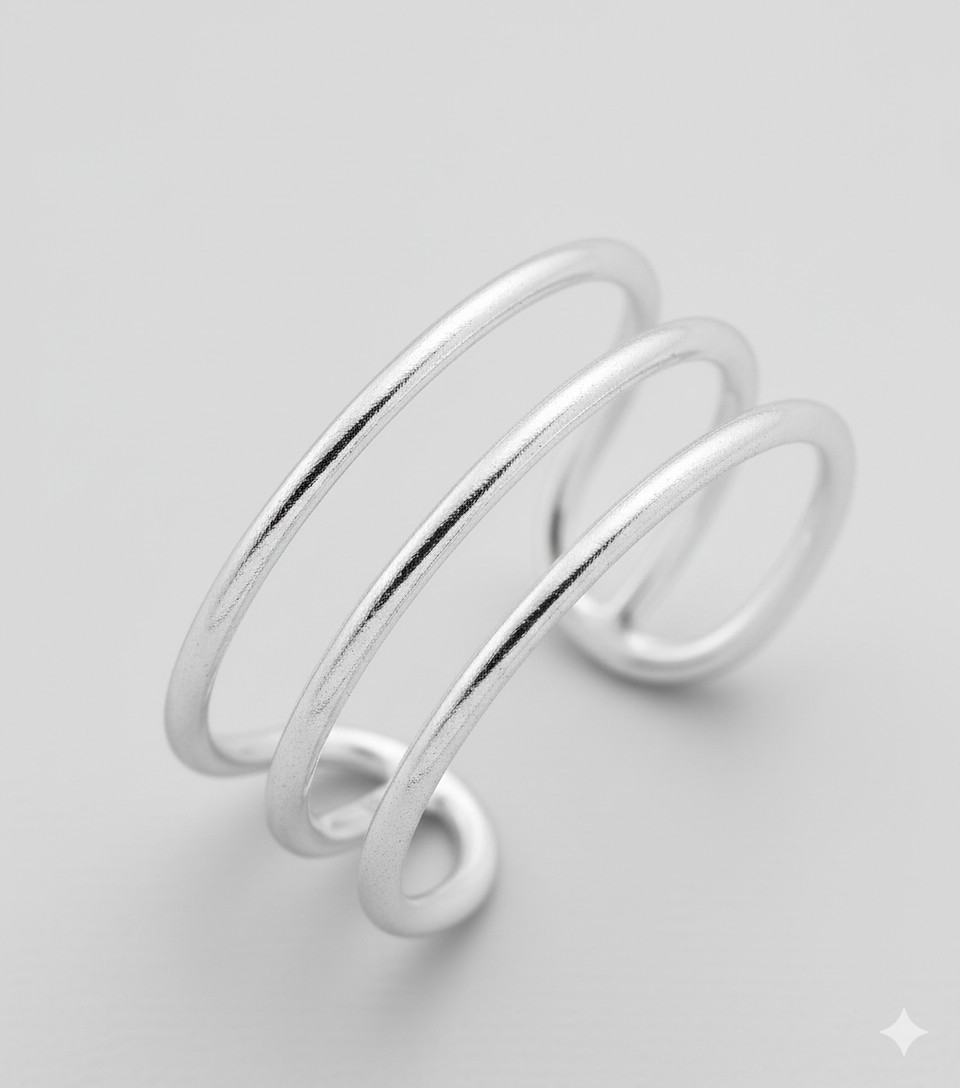 Silver Adjustable Plain Toe Ring 925 sterling Women Womens Simple Minimalist