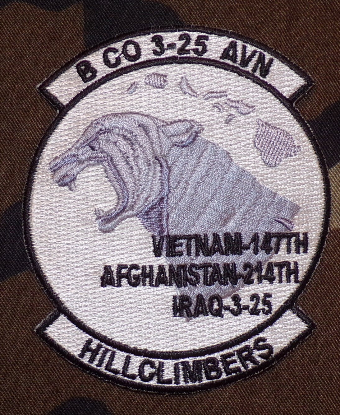 US Army B Co, 3rd Battalion, 25th Aviation Regiment Hillclimbers Subdued Patch