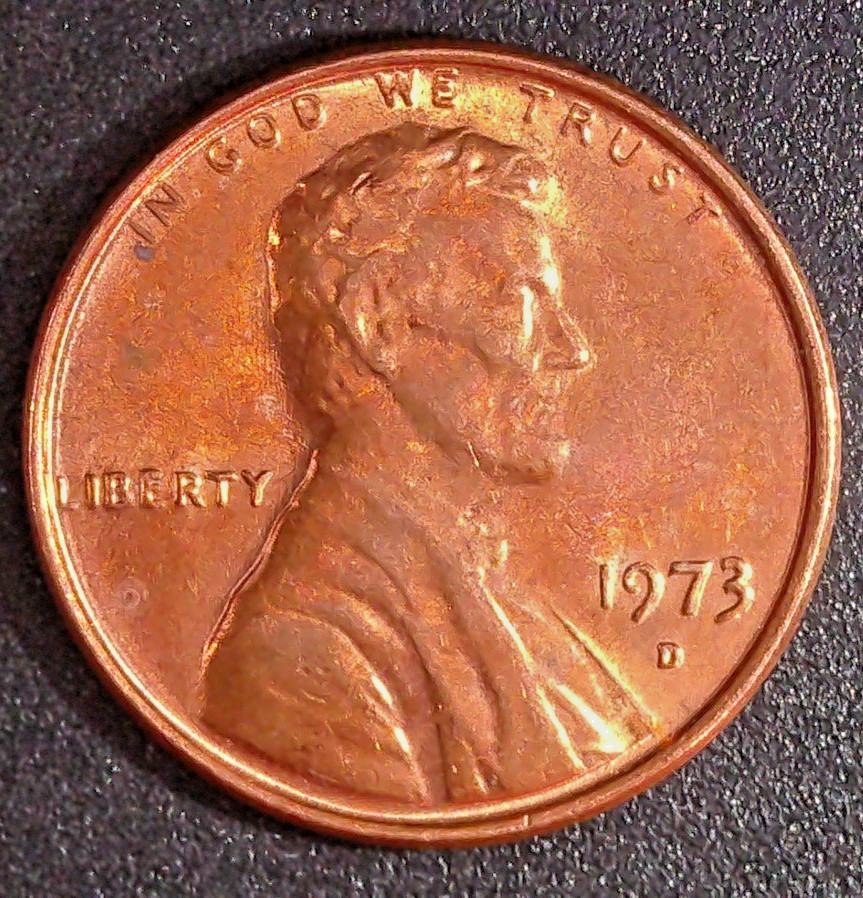 1973-D Lincoln Cent Penny 1c Almost Uncirculated AU Denver Mint